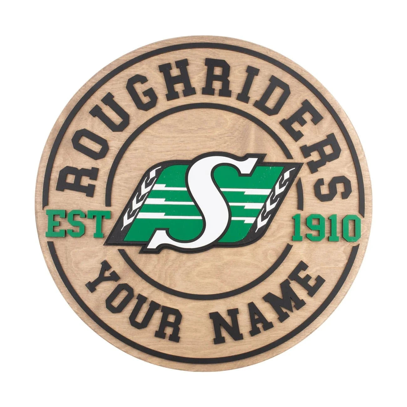 Sticks & Doodles x Saskatchewan Roughriders Wood Family Sign - Sticks & Doodles