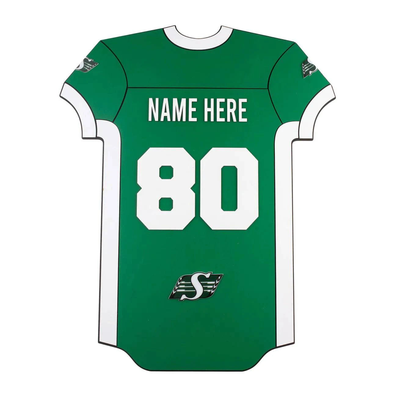 Sticks & Doodles x Saskatchewan Roughriders Wood Jersey Sign - Sticks & Doodles