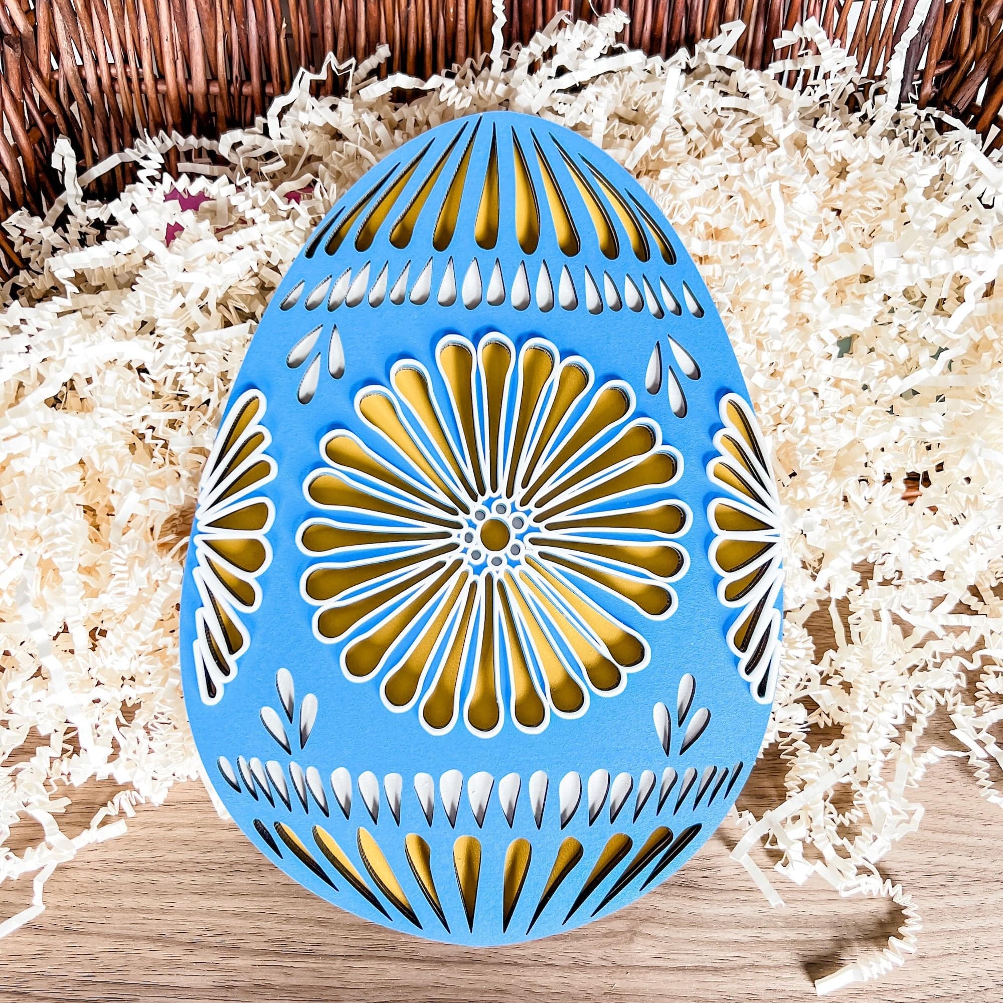 Ukrainian Easter Egg Wood & Acrylic Sign - Sticks & Doodles