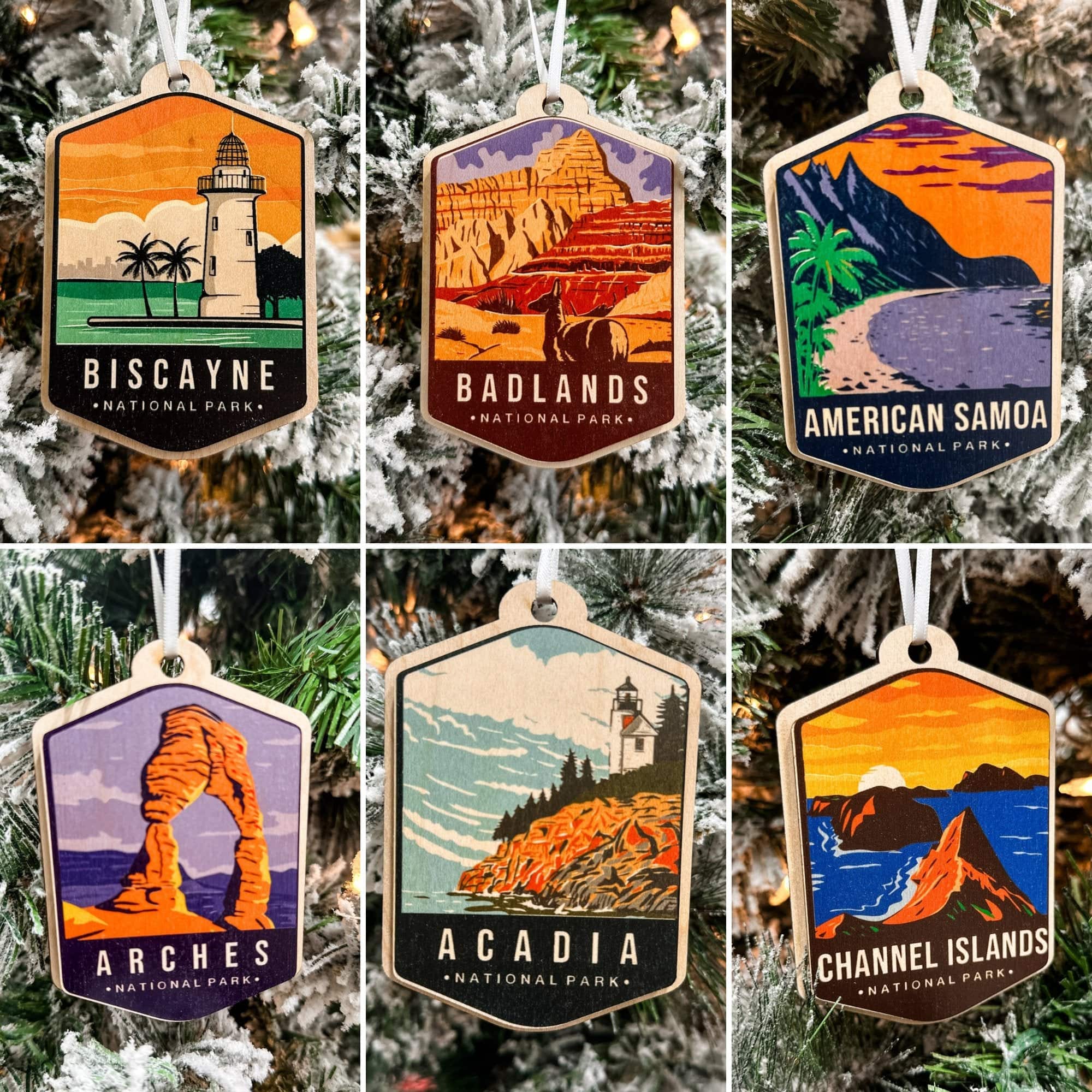 US National Parks Watercolour 3D Wood Ornaments **Choose from 63!** - Sticks & Doodles