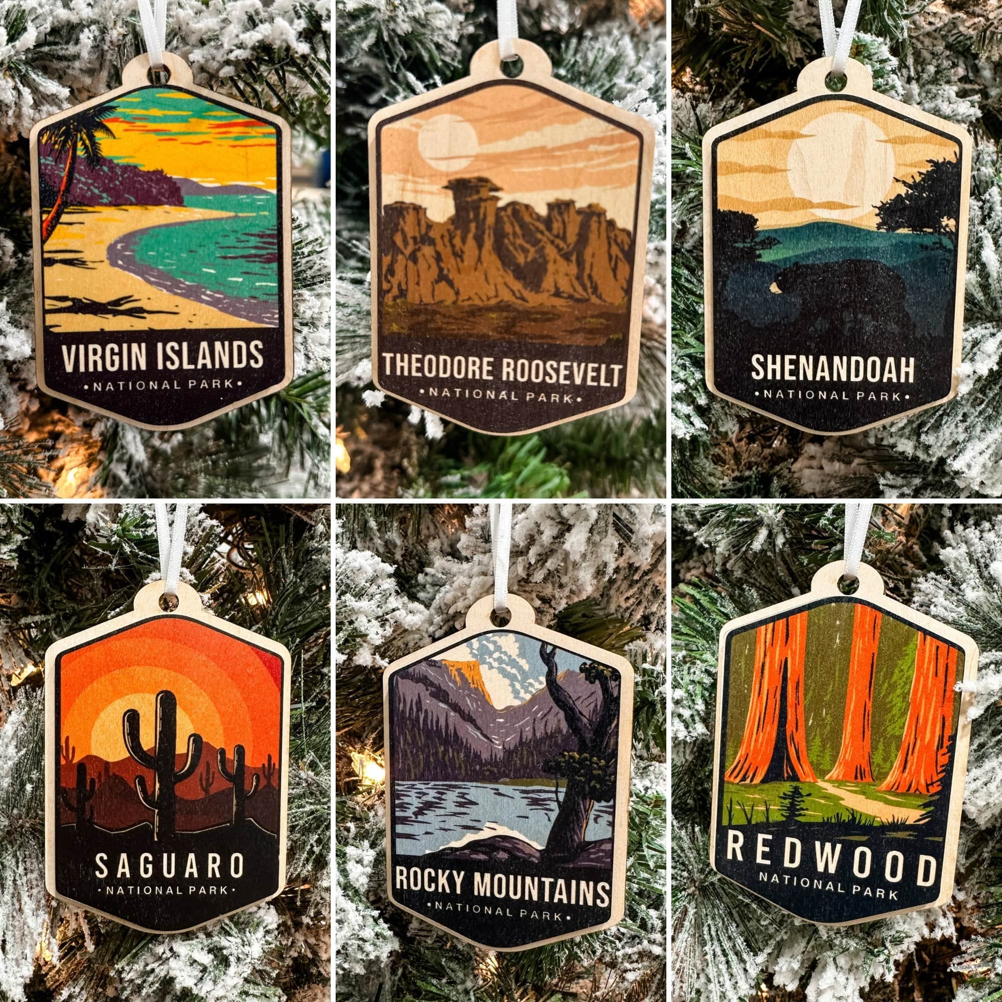 US National Parks Watercolour 3D Wood Ornaments **Choose from 63!** - Sticks & Doodles