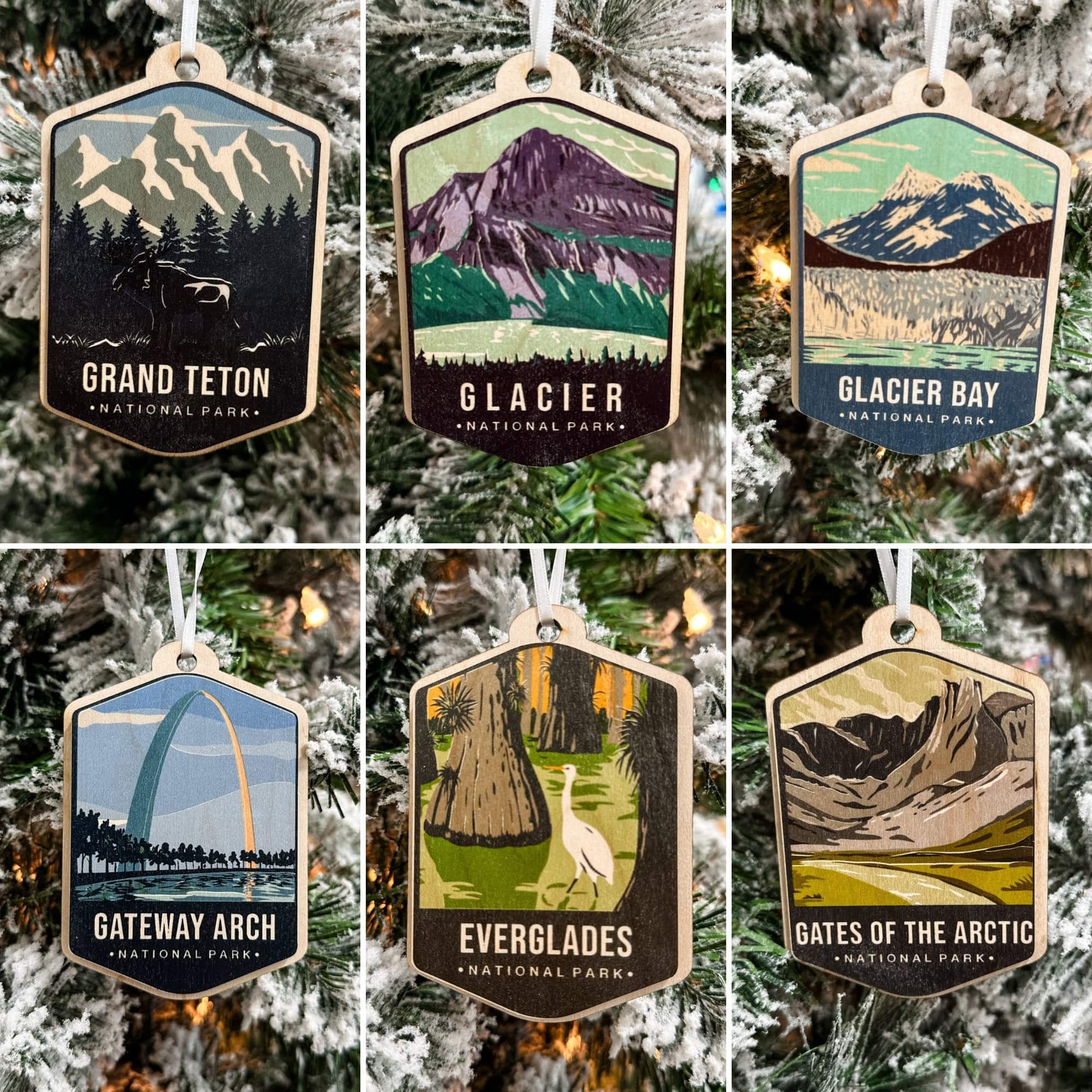 US National Parks Watercolour 3D Wood Ornaments **Choose from 63!** - Sticks & Doodles