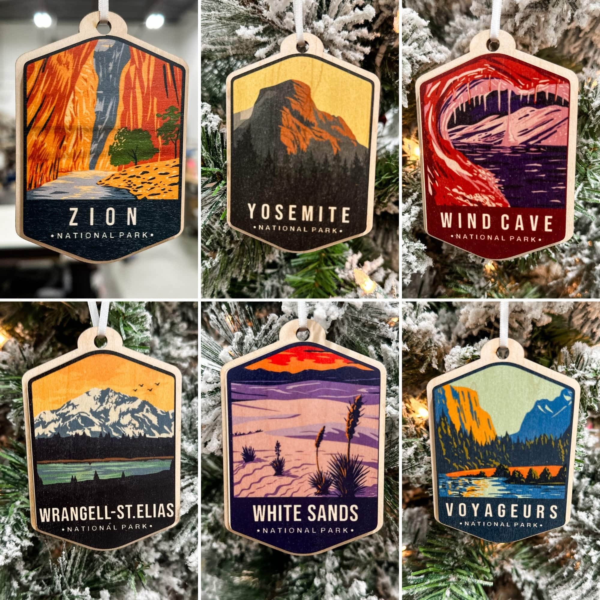 US National Parks Watercolour 3D Wood Ornaments **Choose from 63!** - Sticks & Doodles