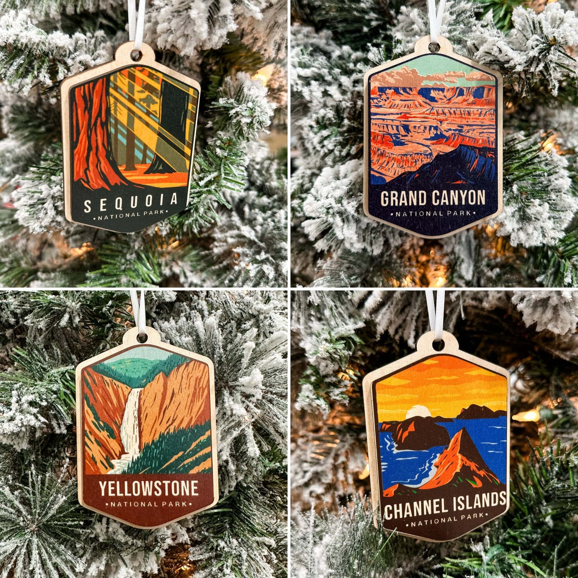 US National Parks Watercolour 3D Wood Ornaments **Choose from 63!** - Sticks & Doodles