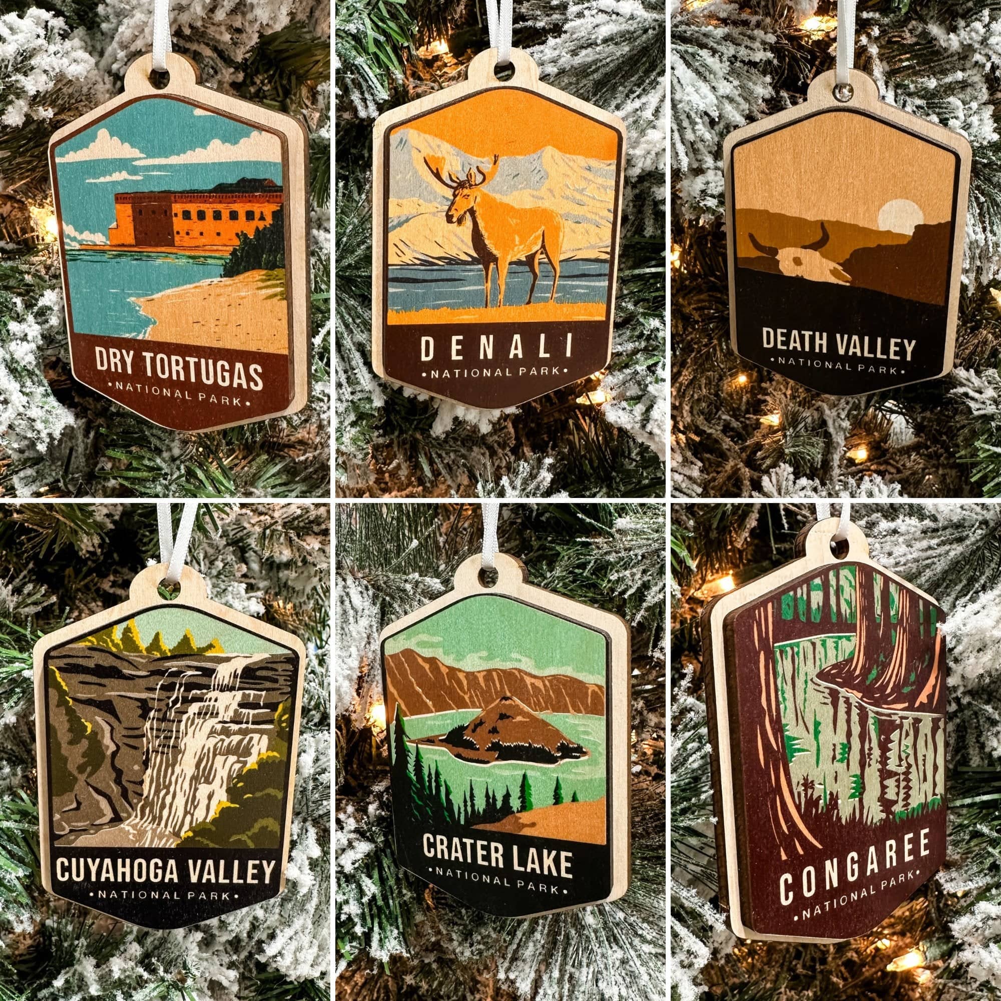US National Parks Watercolour 3D Wood Ornaments **Choose from 63!** - Sticks & Doodles