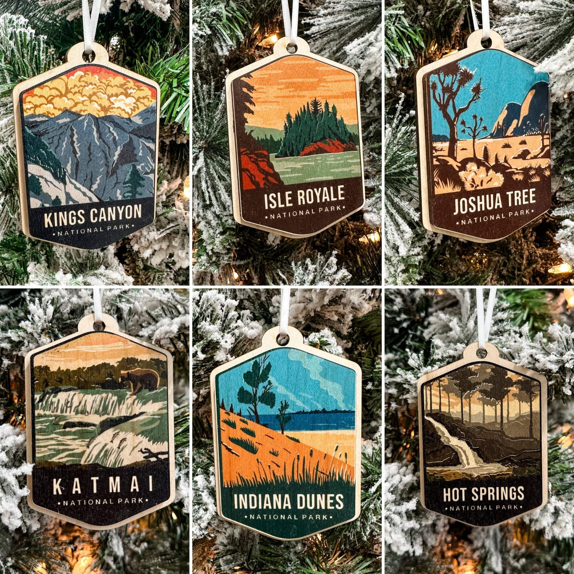 US National Parks Watercolour 3D Wood Ornaments **Choose from 63!** - Sticks & Doodles