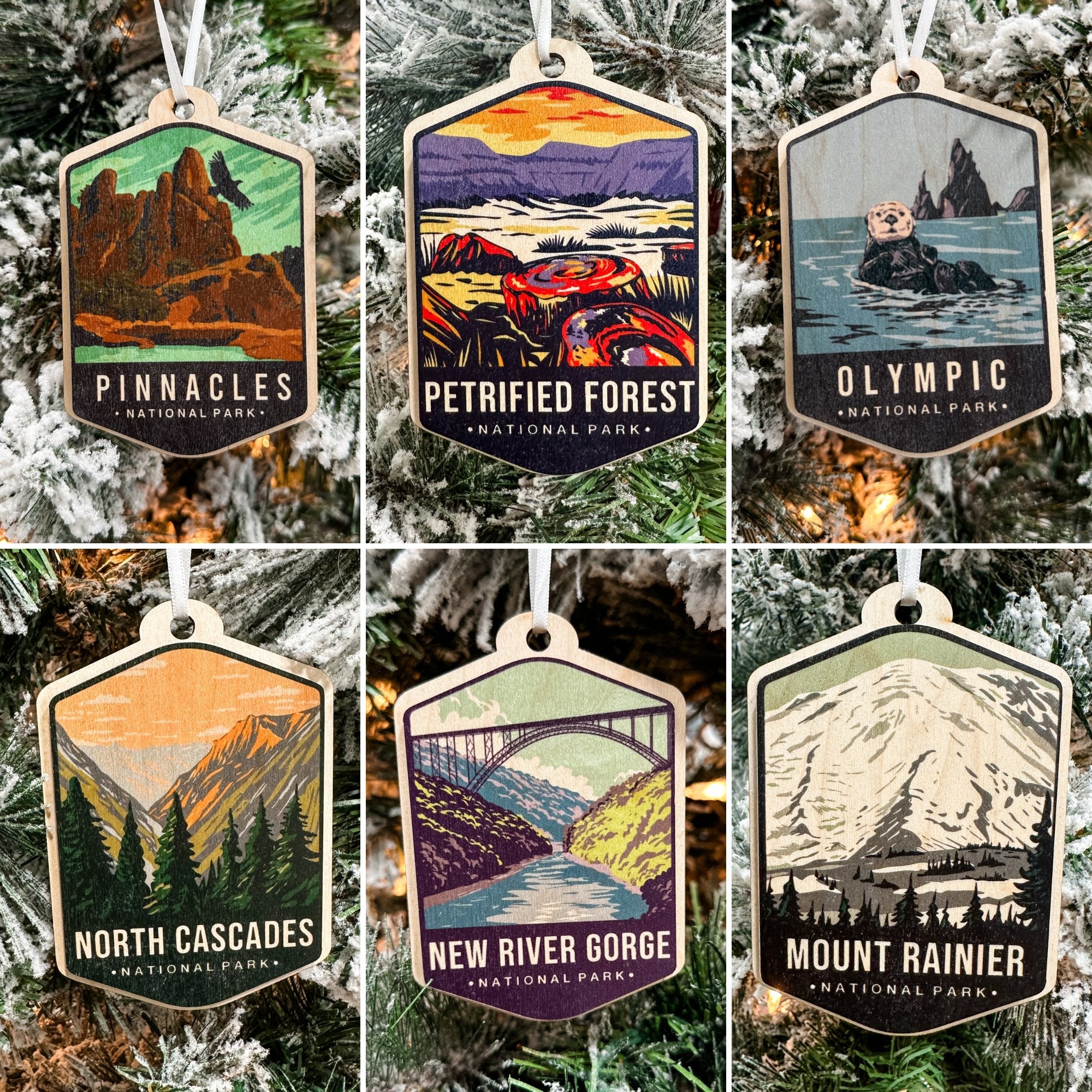 US National Parks Watercolour 3D Wood Ornaments **Choose from 63!** - Sticks & Doodles