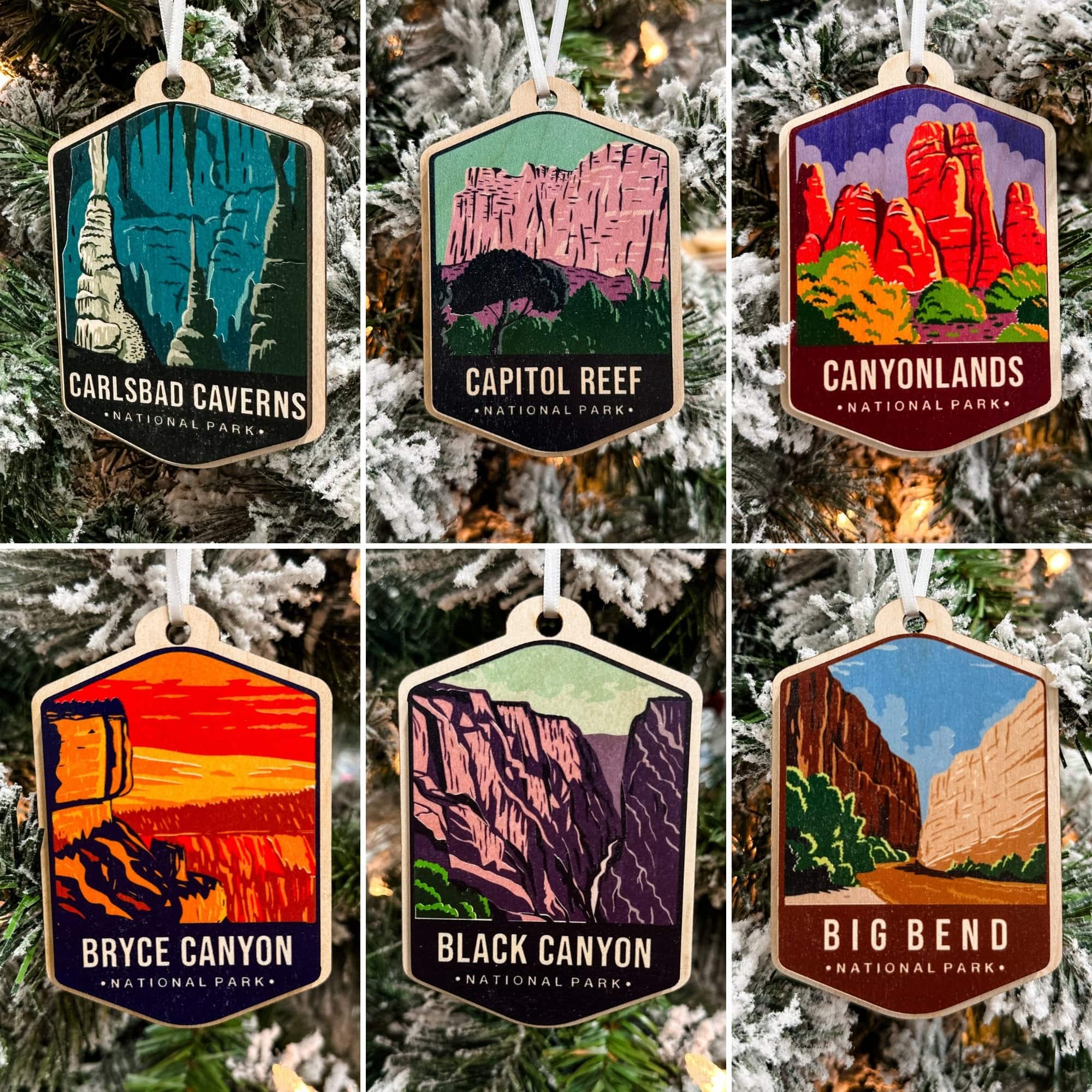 US National Parks Watercolour 3D Wood Ornaments **Choose from 63!** - Sticks & Doodles