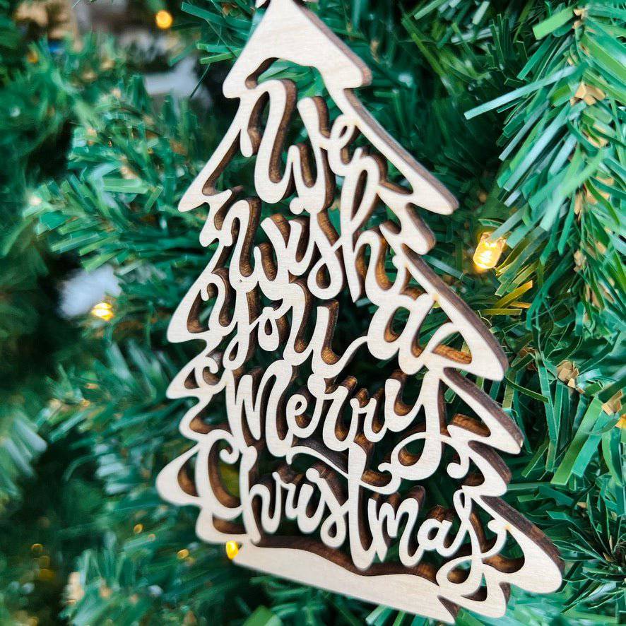We Wish You a Merry Christmas Ornament - Sticks & Doodles