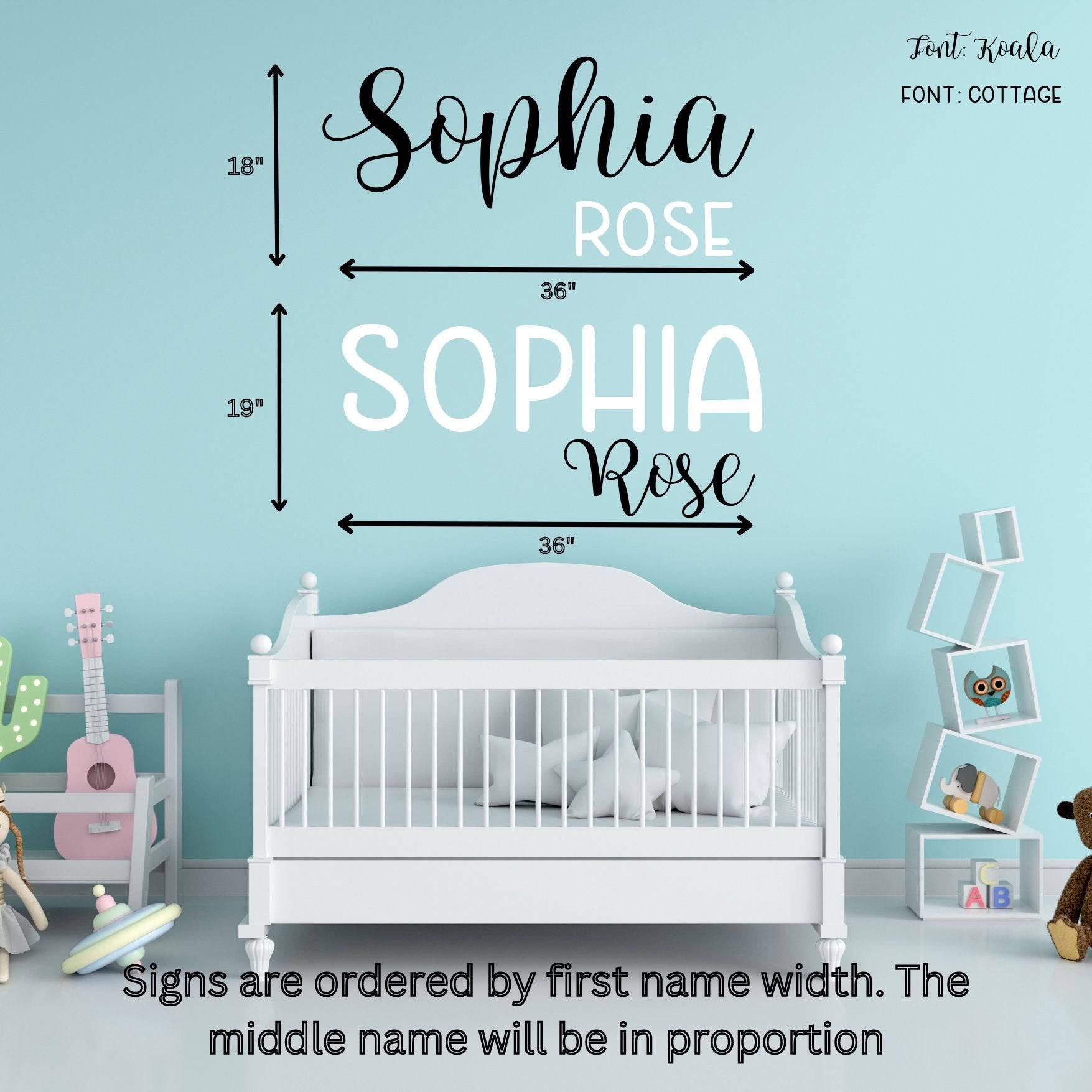 Wood Double Name Nursery / Child's Room Cutout - Sticks & Doodles