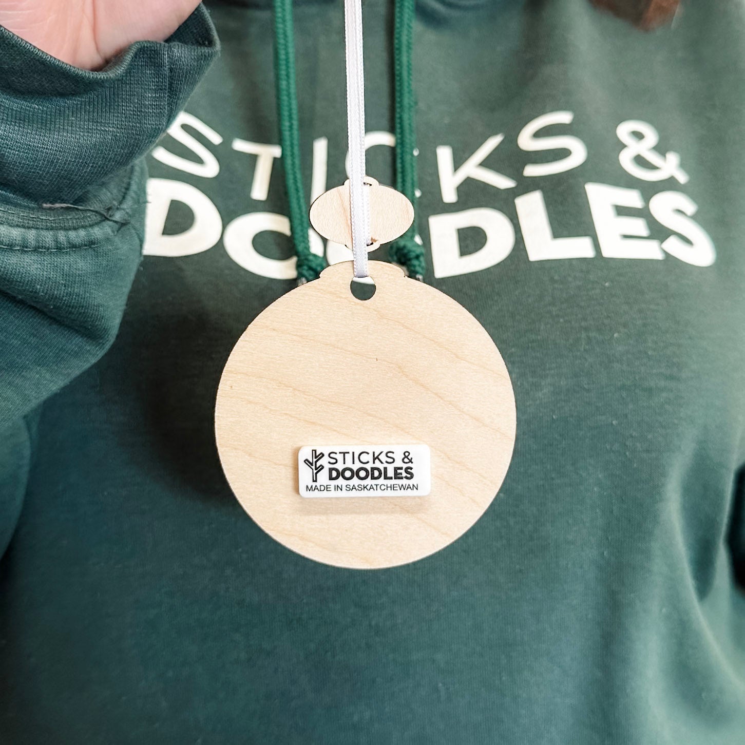 The Blue Maple Leaf • 3D Wood Ornament • For the Country that Cheers Together