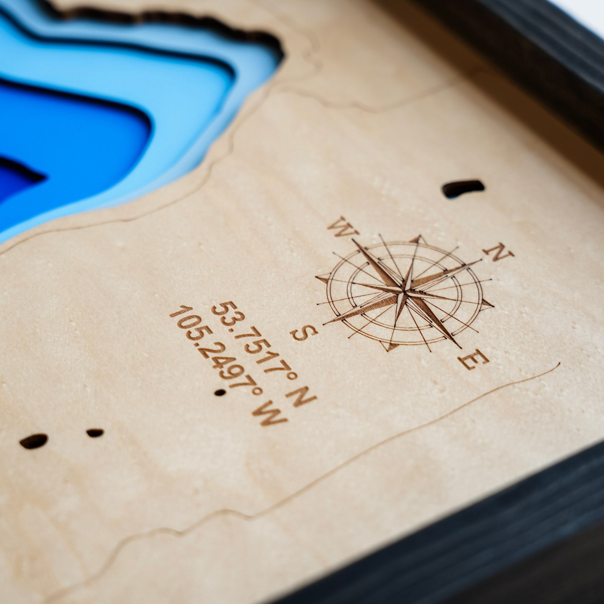 Candle Lake Map • Bathymetric Layered Wood Depth Map • For Lake Lovers