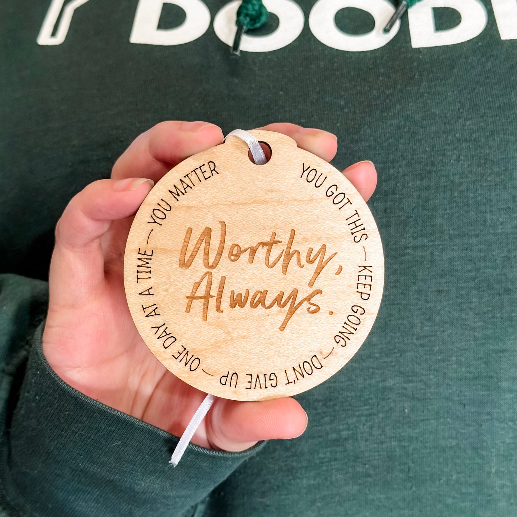 Affirmation Ornaments • Wood Engraved Ornaments • For Family and Friends