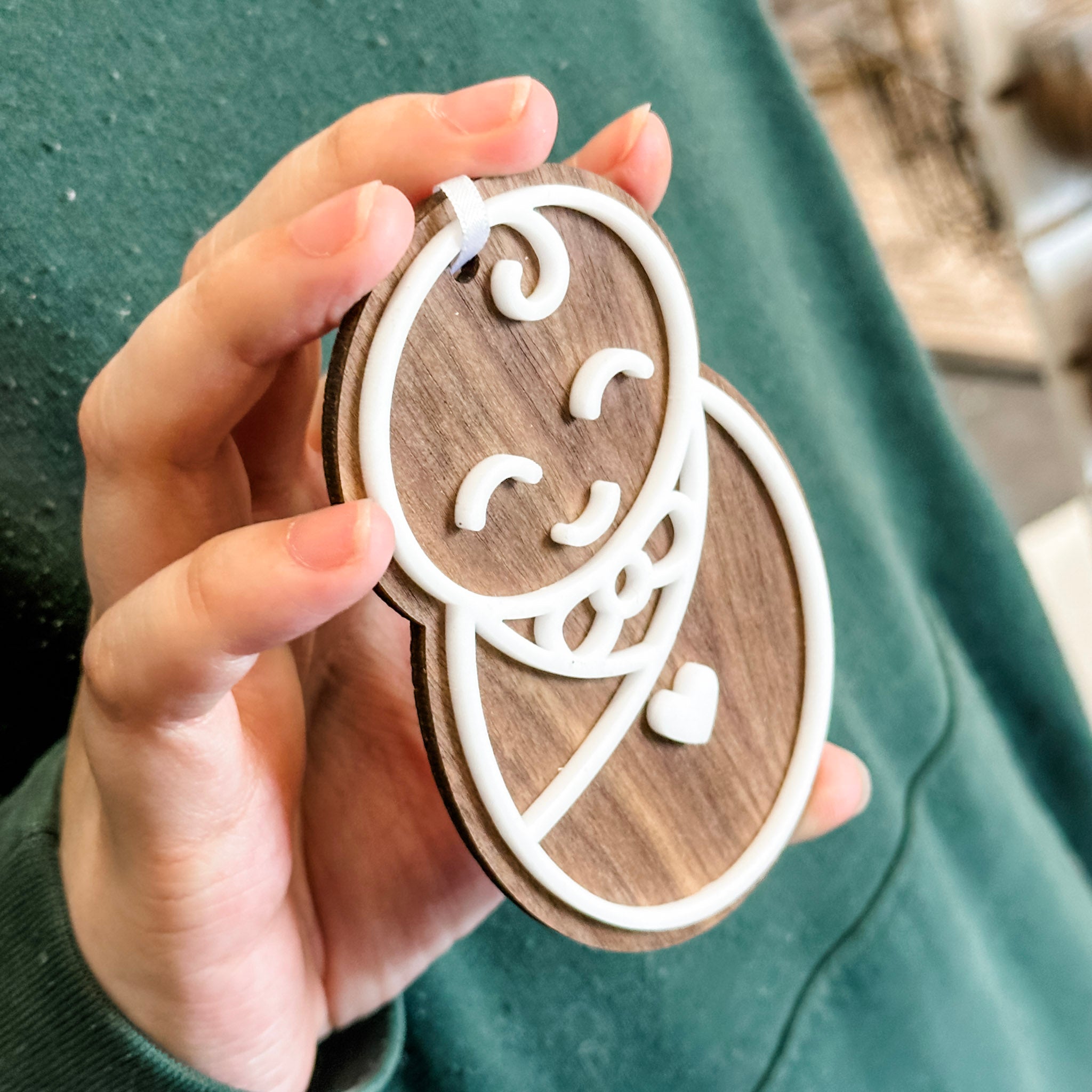 New Baby | Walnut & Acrylic Ornament