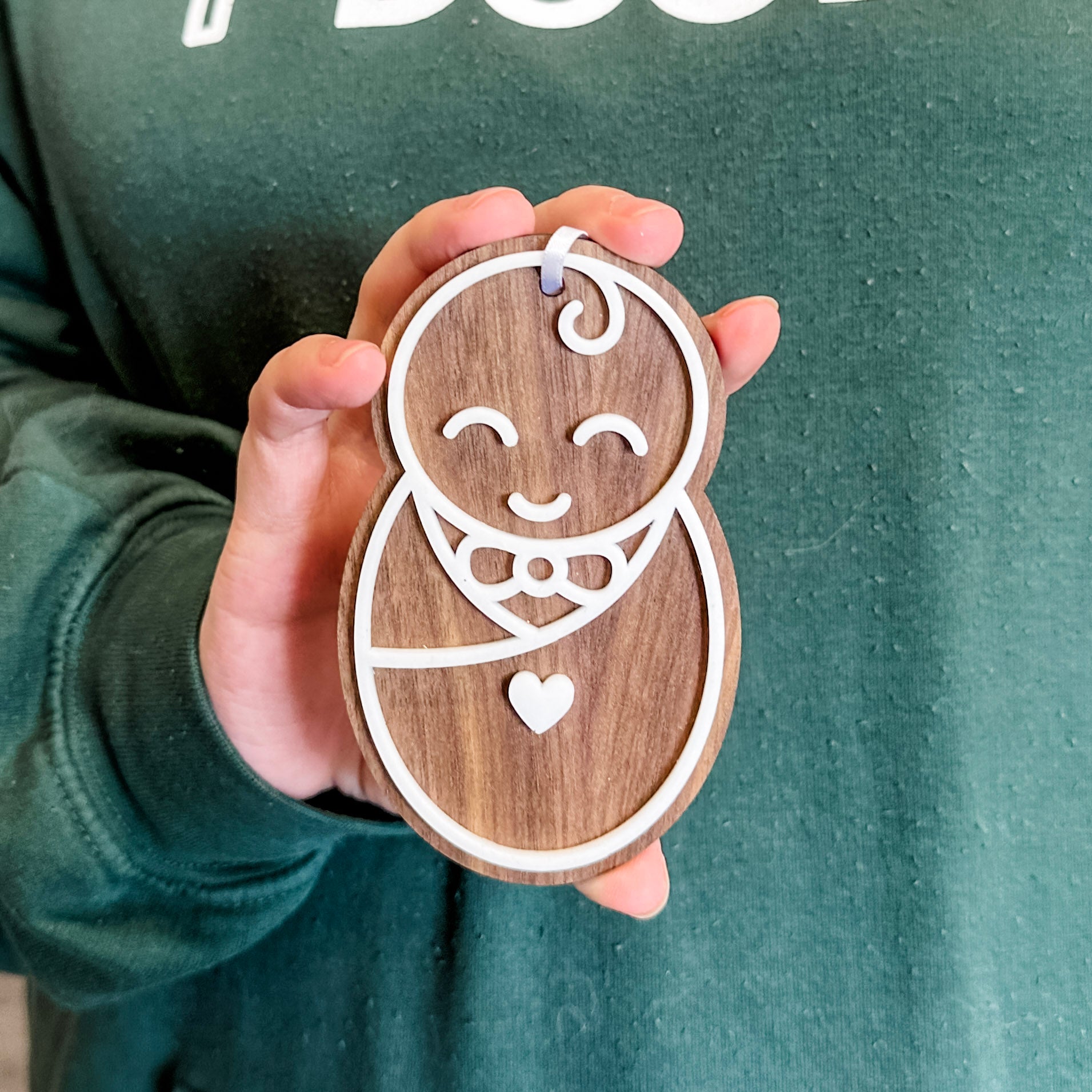 New Baby | Walnut & Acrylic Ornament