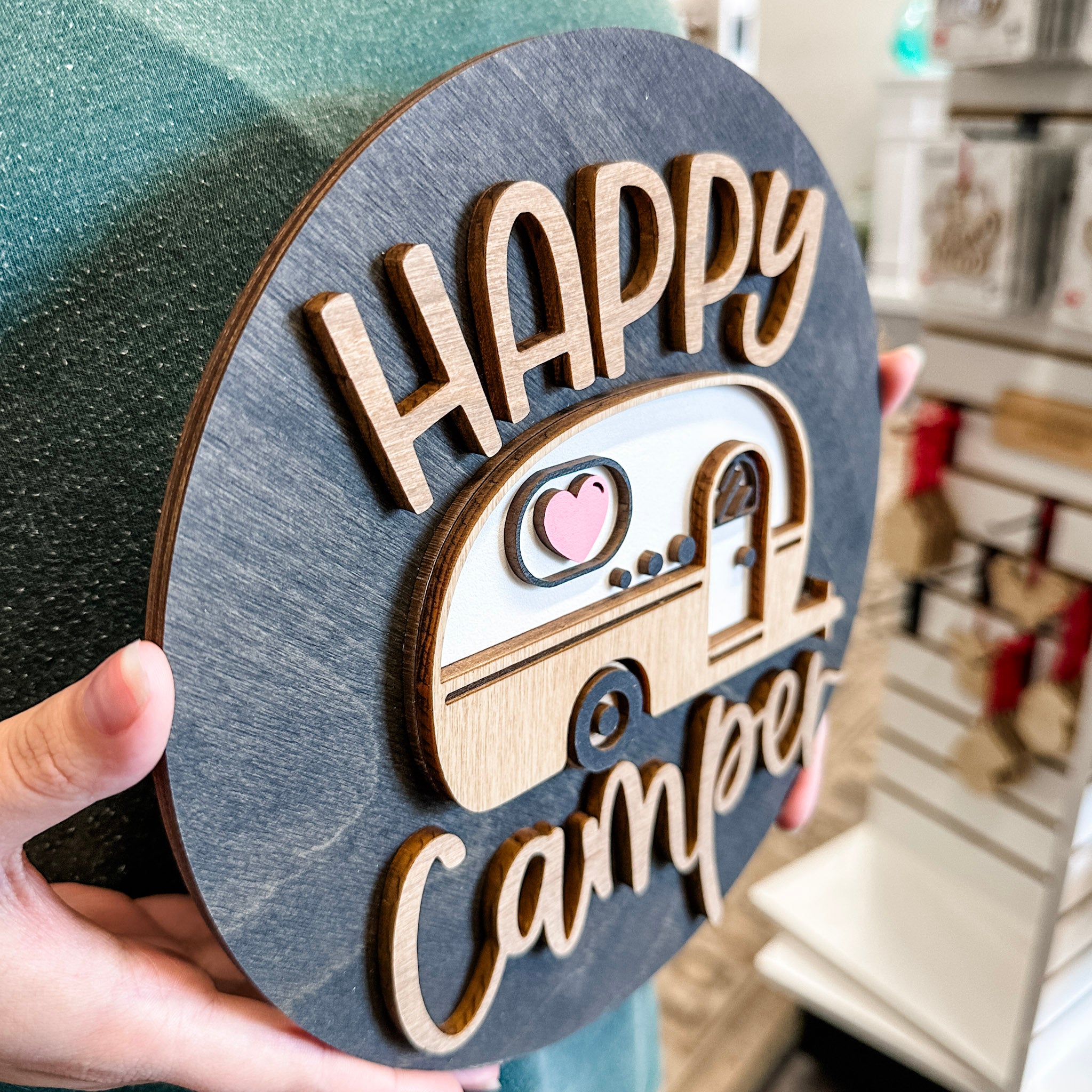Happy Camper • 3D Mini Sign • For Camping and Travel