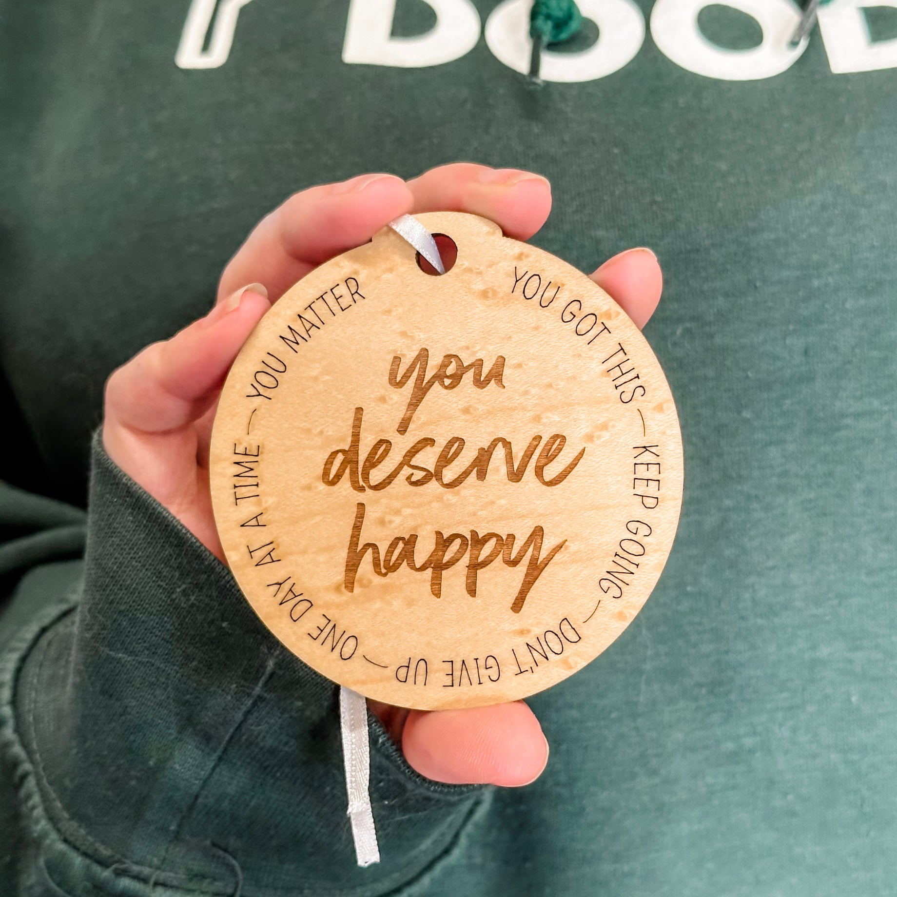 Affirmation Ornaments • Wood Engraved Ornaments • For Family and Friends
