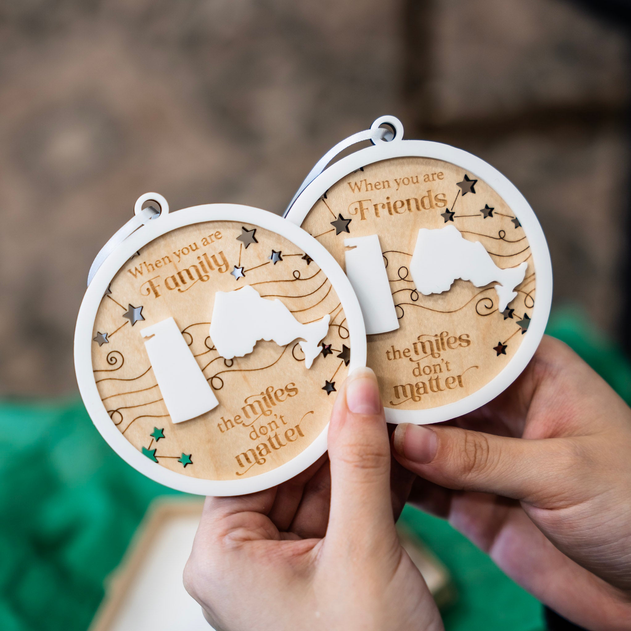When You're Family / Friends, the Miles Don't Matter Ornament