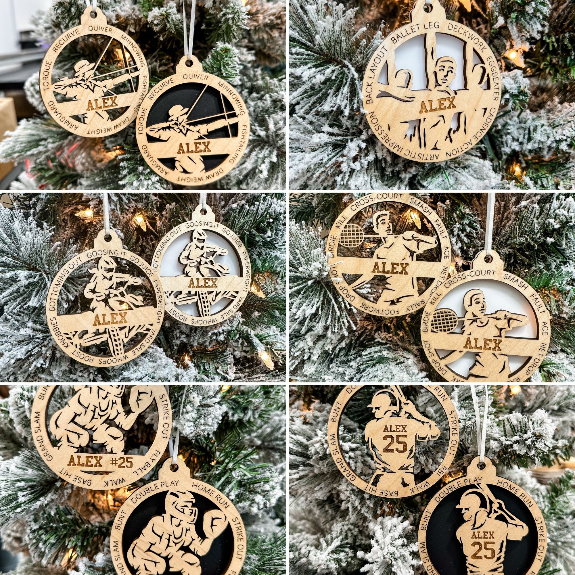 Personalized Sports, Dance, & Activity Ornaments (60+ to Choose From!) - Sticks & Doodles