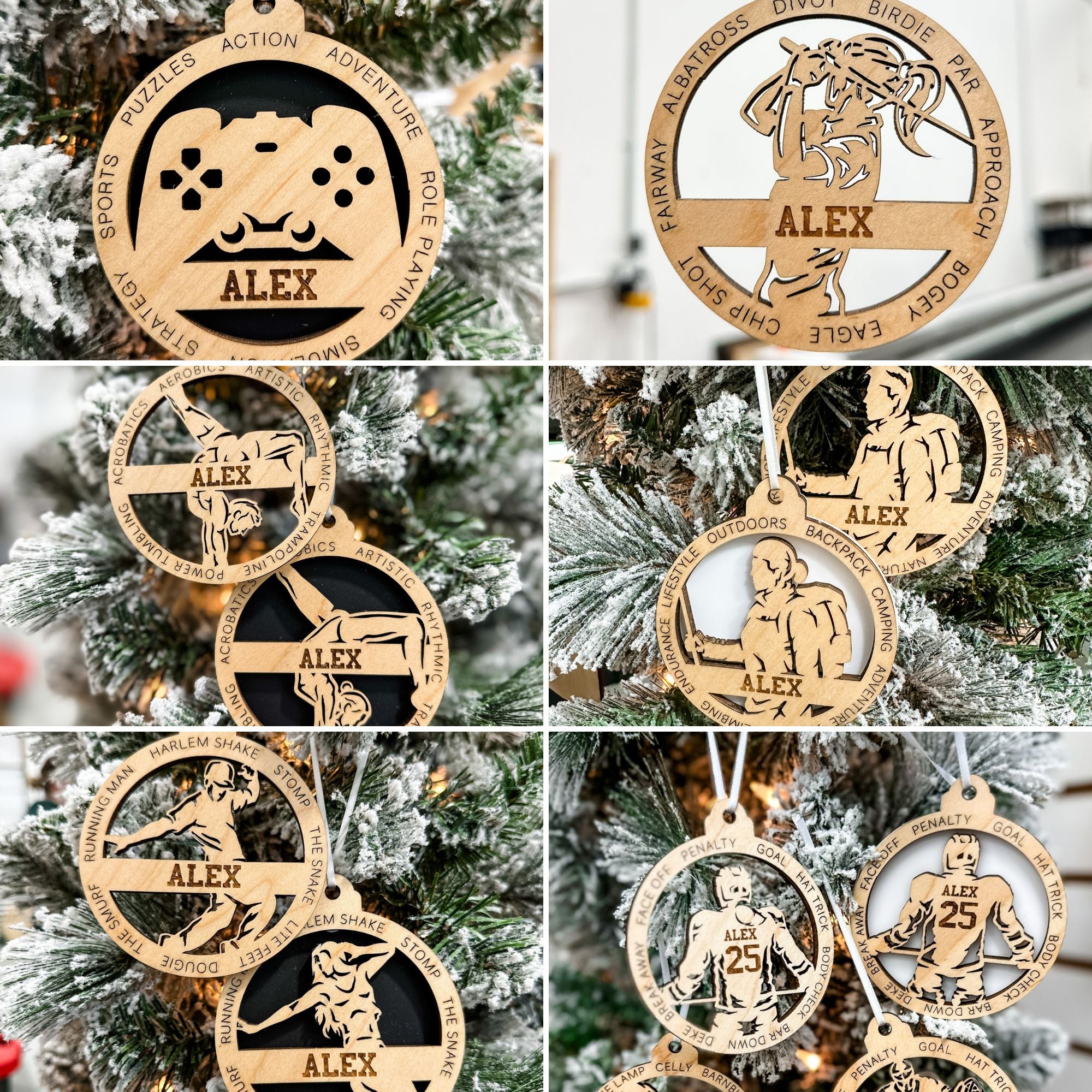 Personalized Sports, Dance, & Activity Ornaments (60+ to Choose From!) - Sticks & Doodles