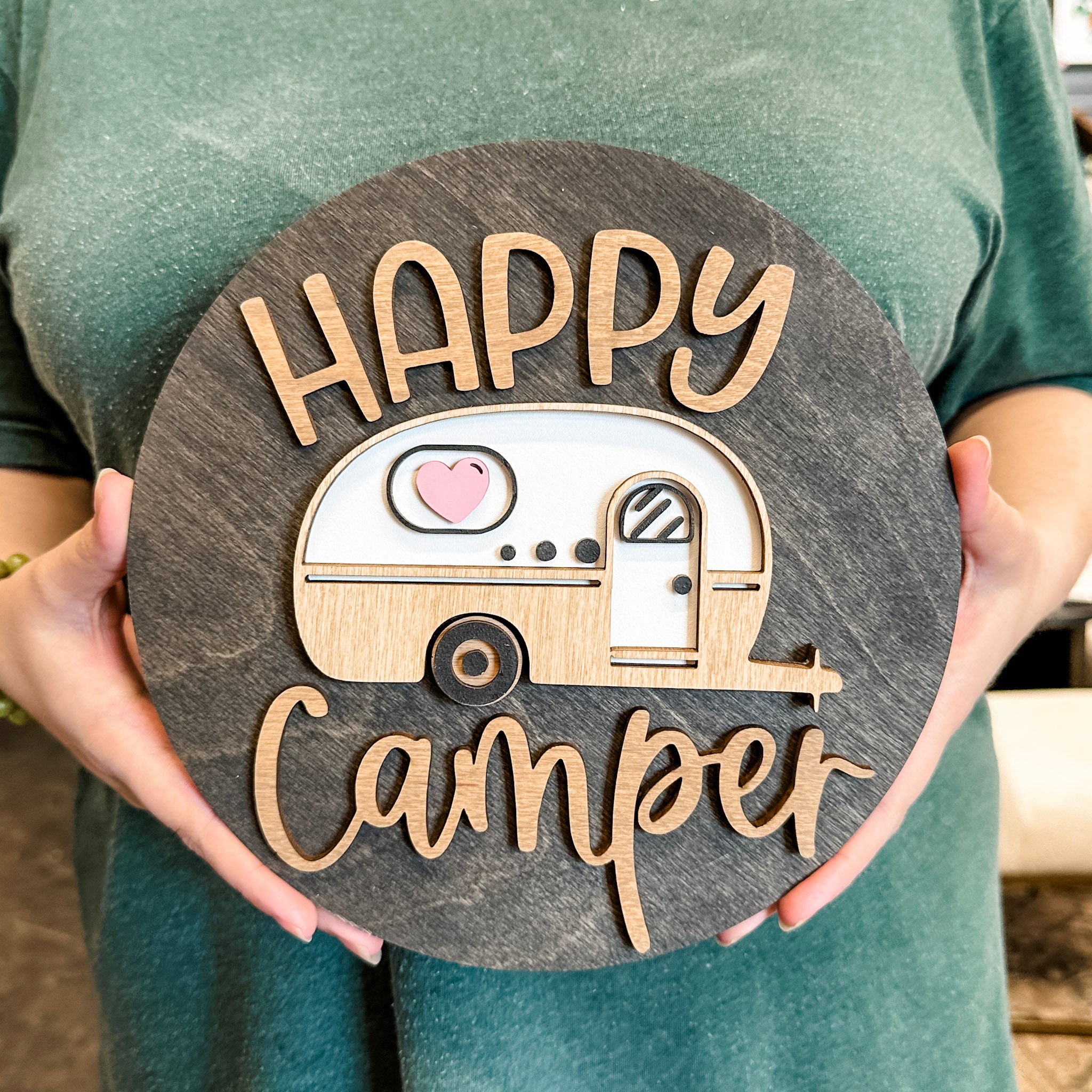 Happy Camper • 3D Mini Sign • For Camping and Travel