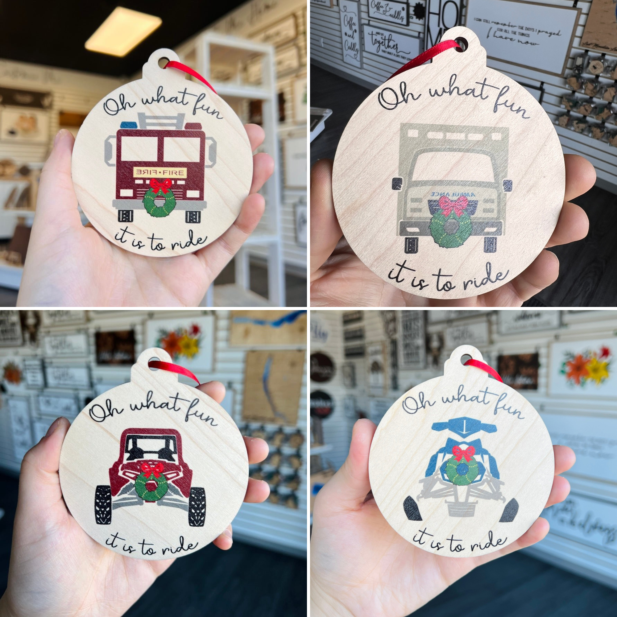 "Oh What Fun It Is To Ride" Transportation Ornaments (20 to Choose From!) - Sticks & Doodles