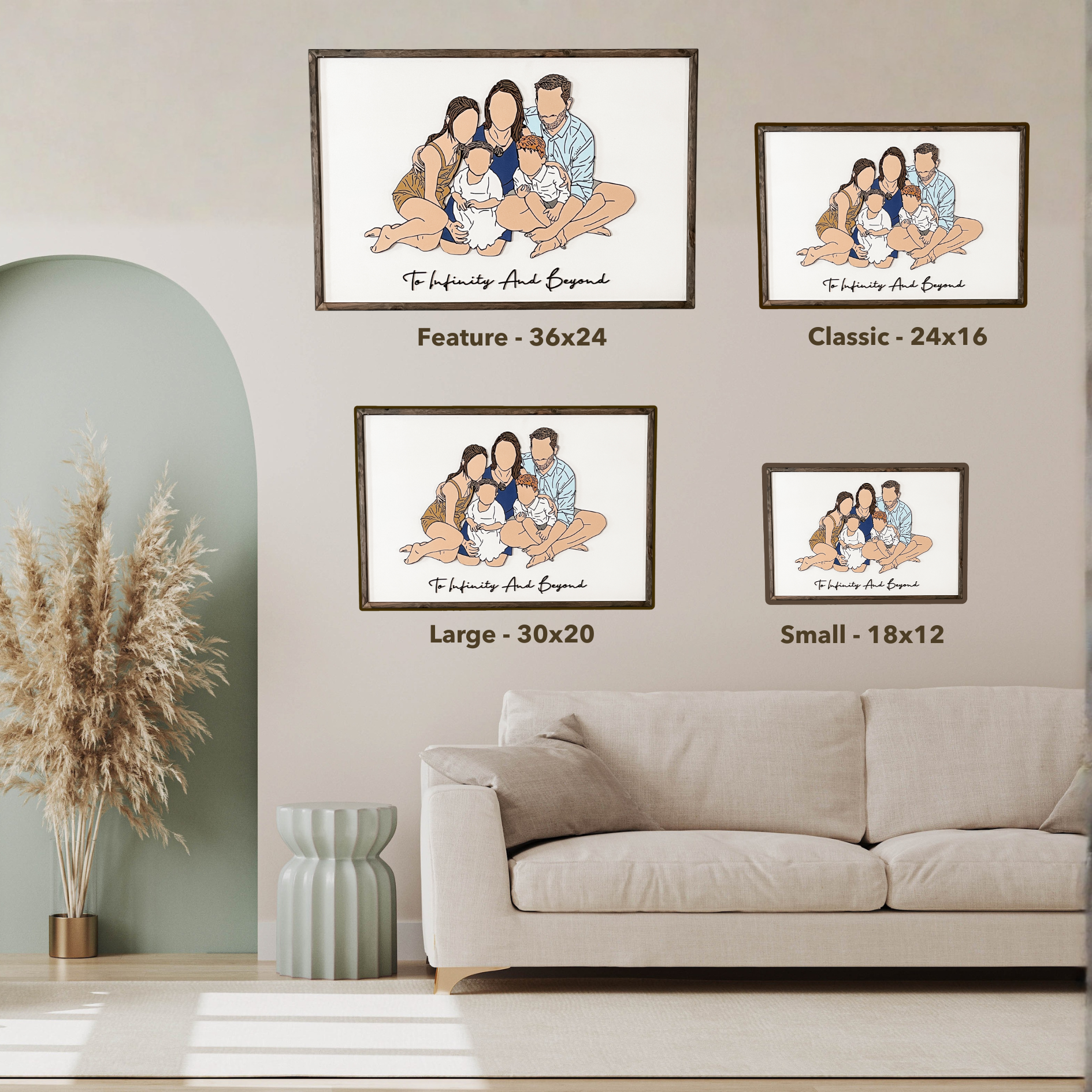 Custom Hand Drawn Family and Friends Photo Artwork