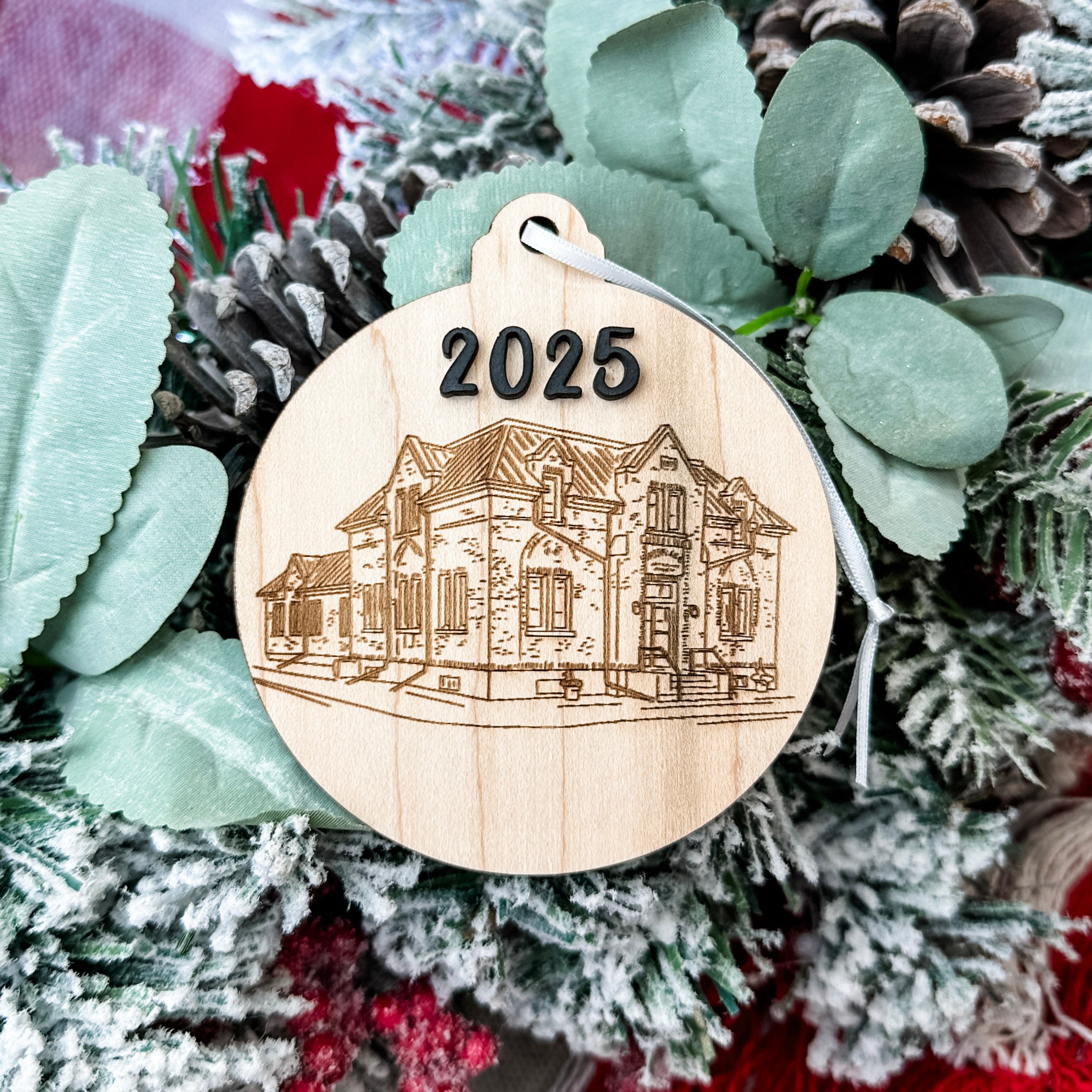 Group Order: Business Portrait Line Art • Engraved Wood Ornaments • Corporate Gifts