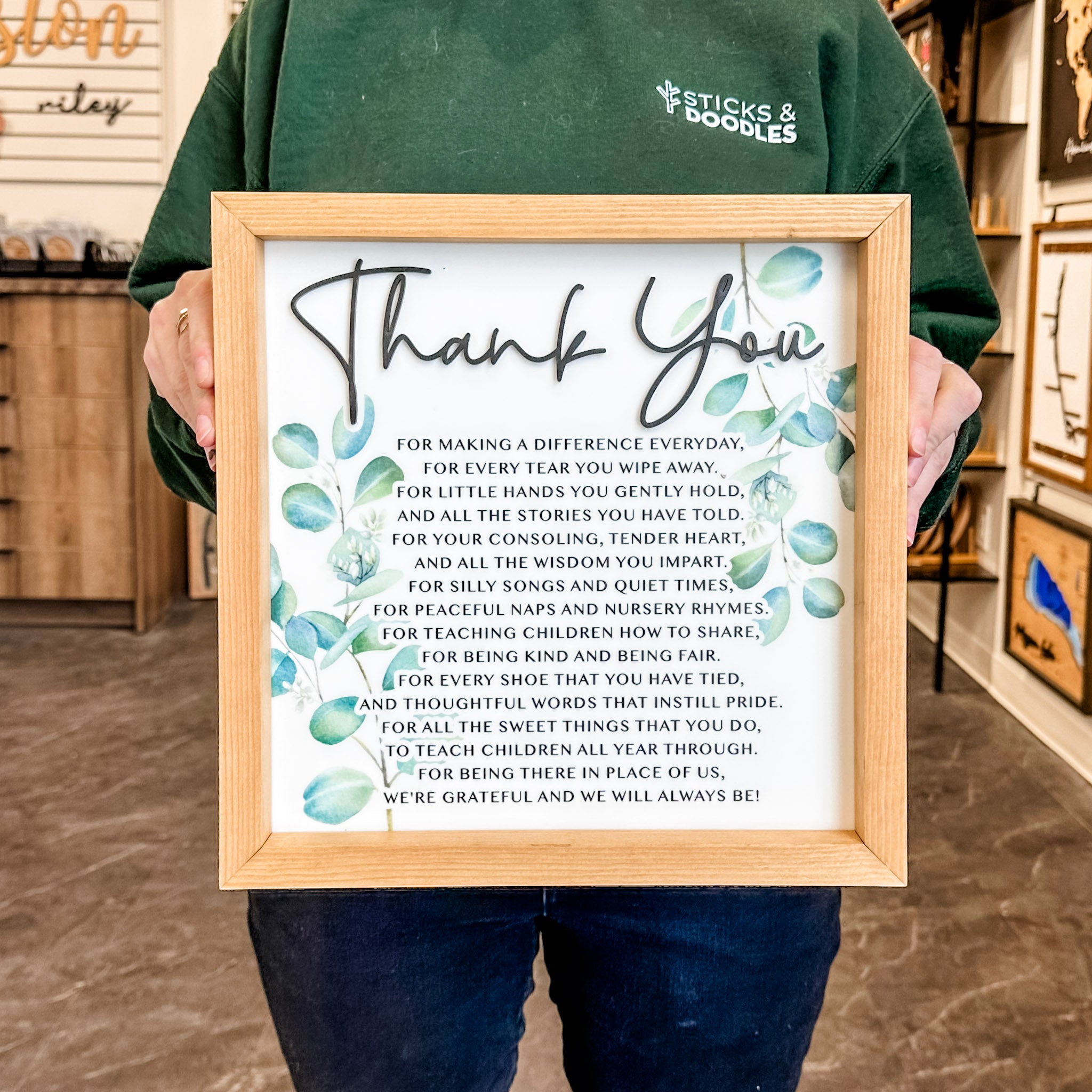 Thank You For Making A Difference Framed Quote