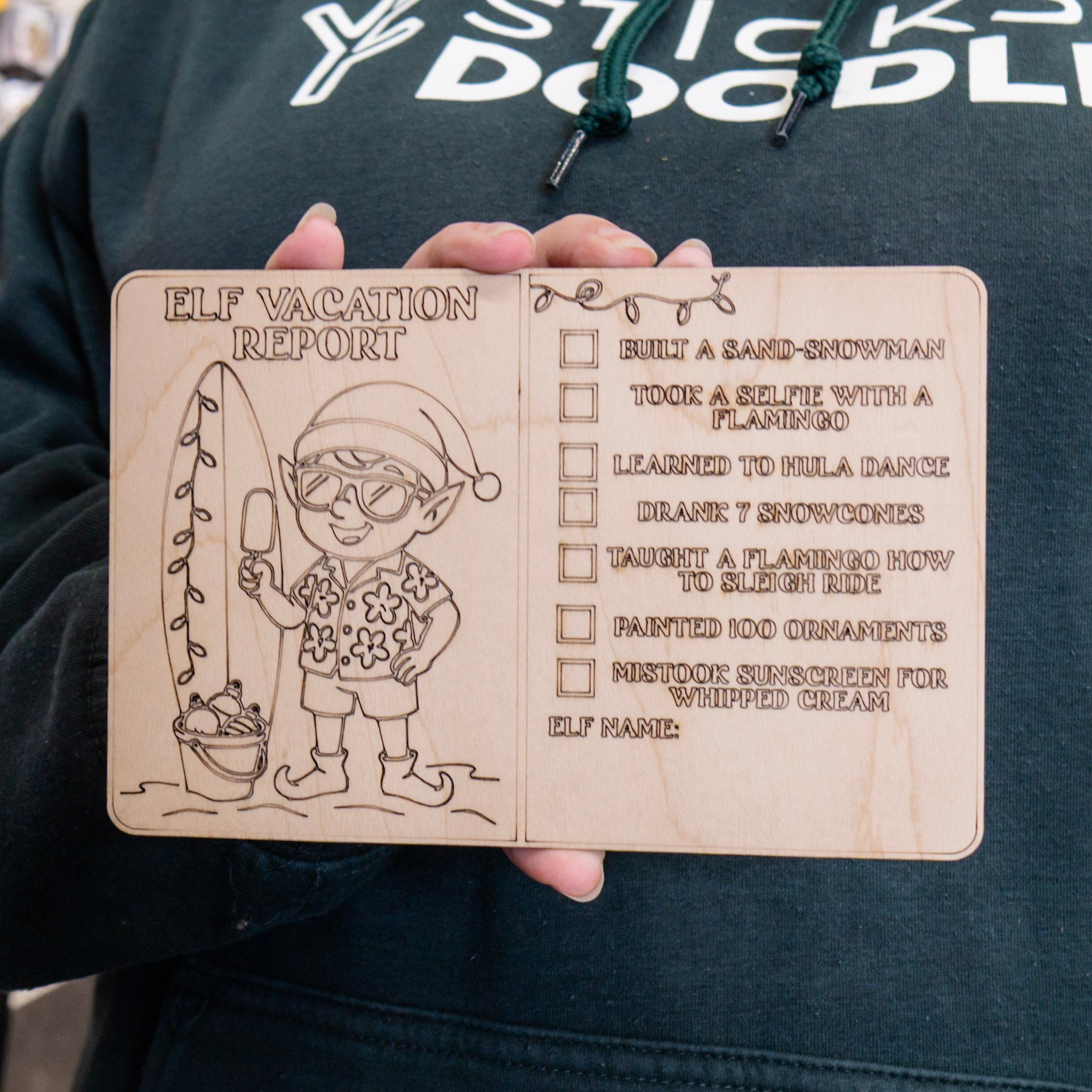 Elf Vacation Report • Engraved Colour Me