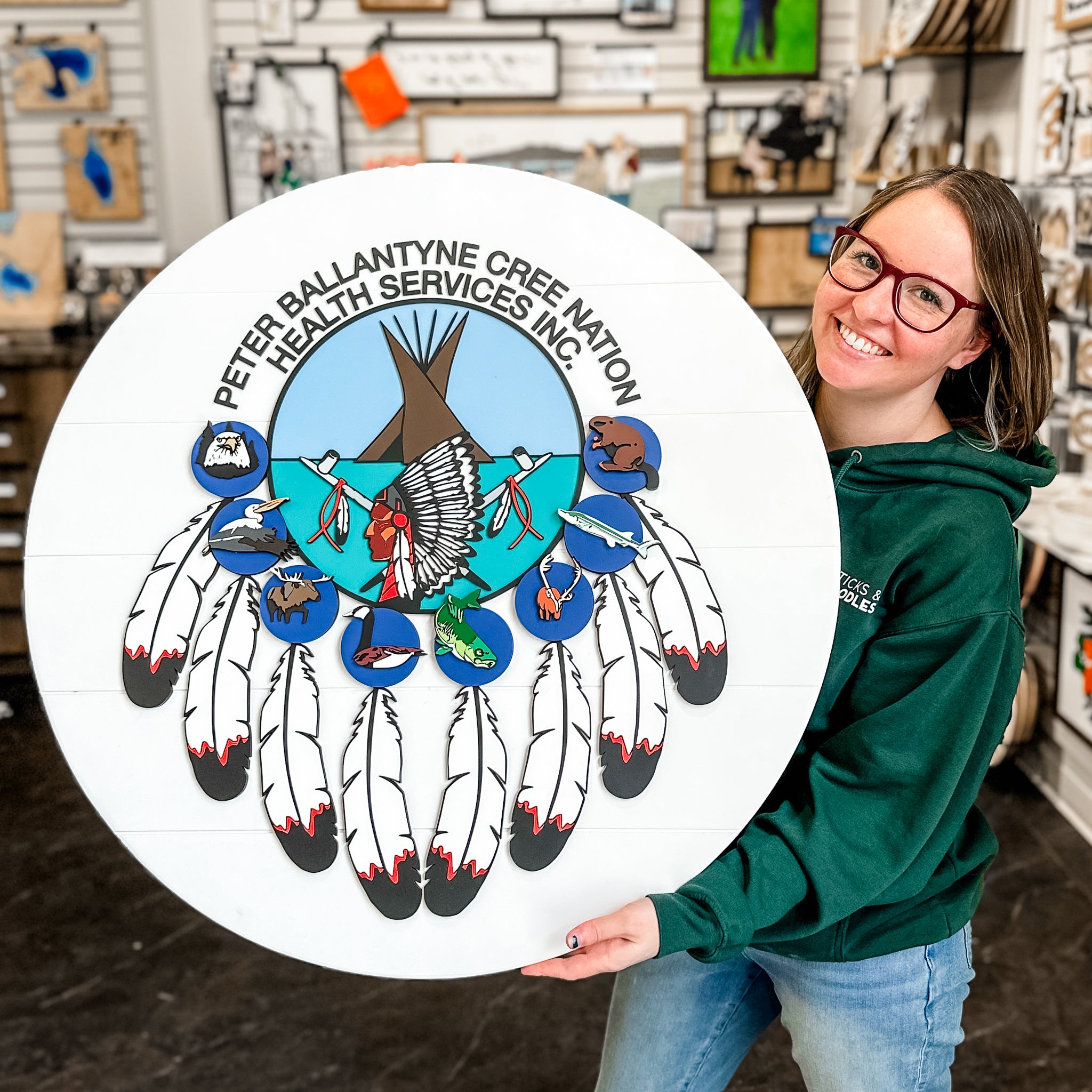 ✨Feature✨ Set of 10 Peter Ballantyne Cree Nation Wood Logos