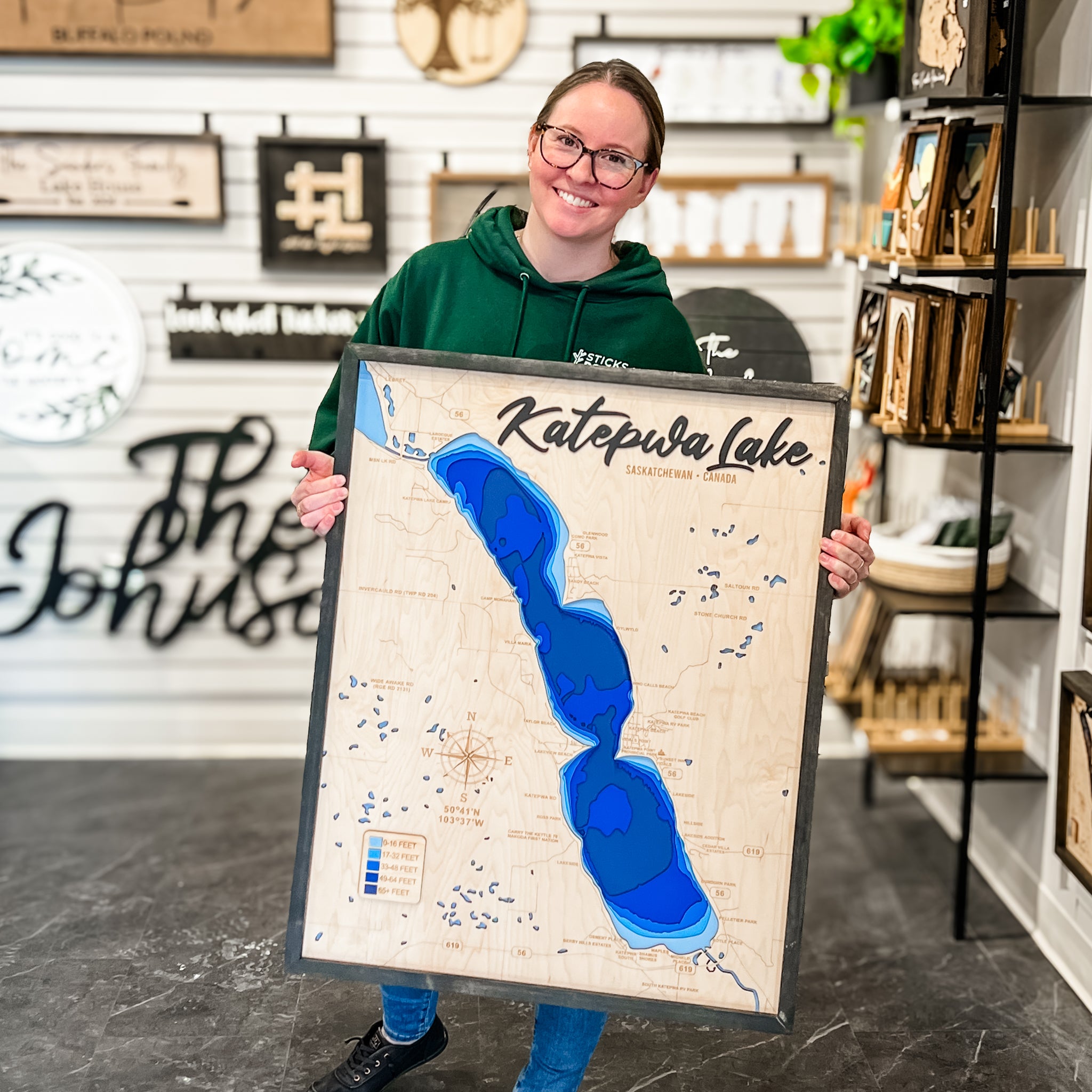 Katepwa Lake 3D Wood Map
