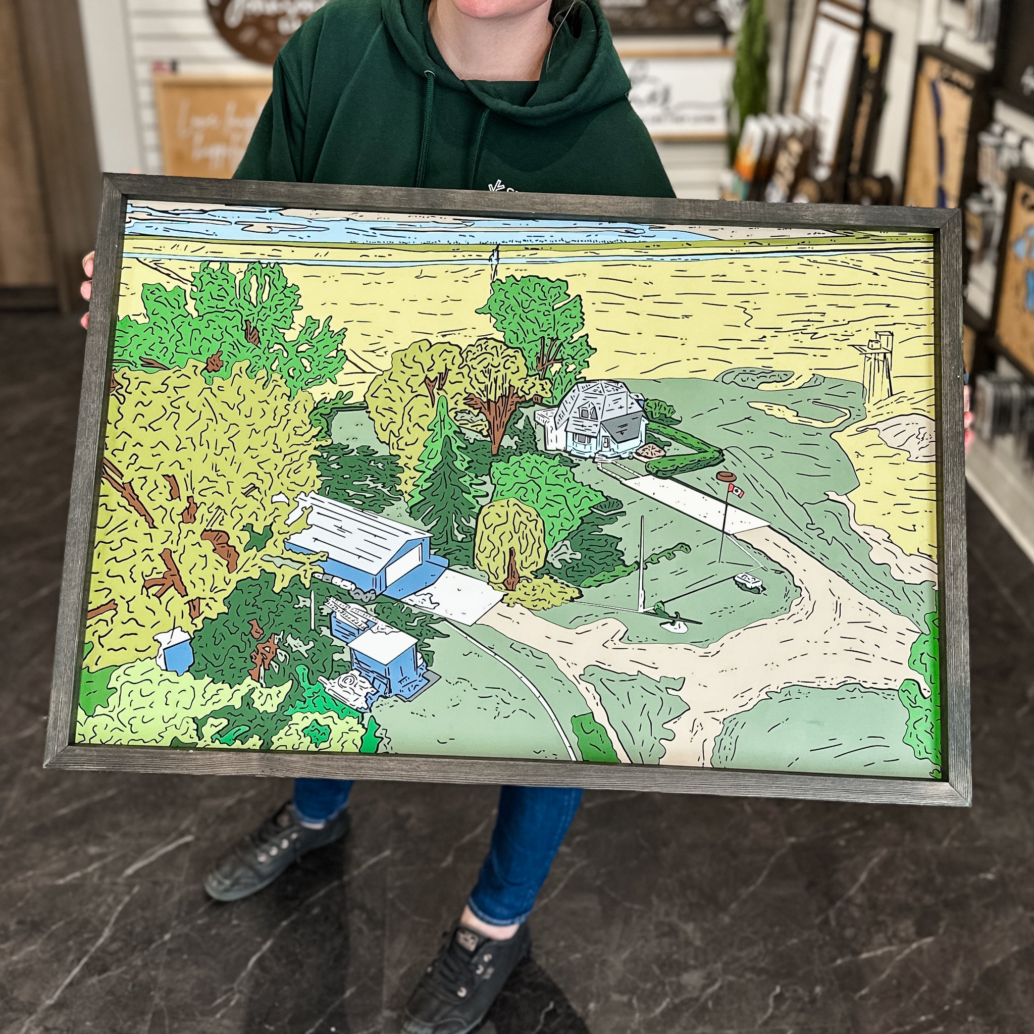 Custom Hand-Drawn Home, Farm, or Cabin Photo Artwork