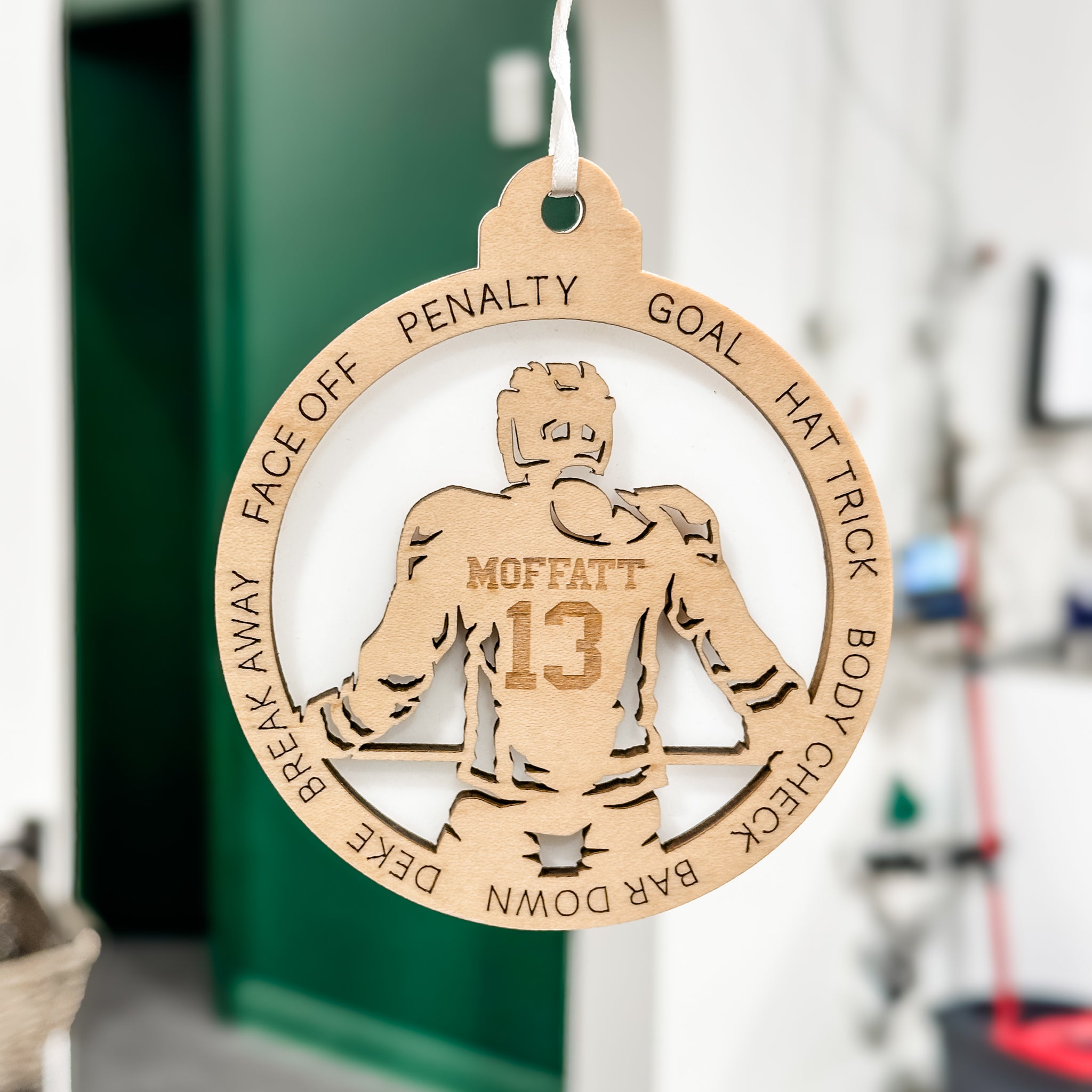 Personalized Hockey Player • Ornament, Magnet, Medal, or Mini Sign • For Your Next Great One