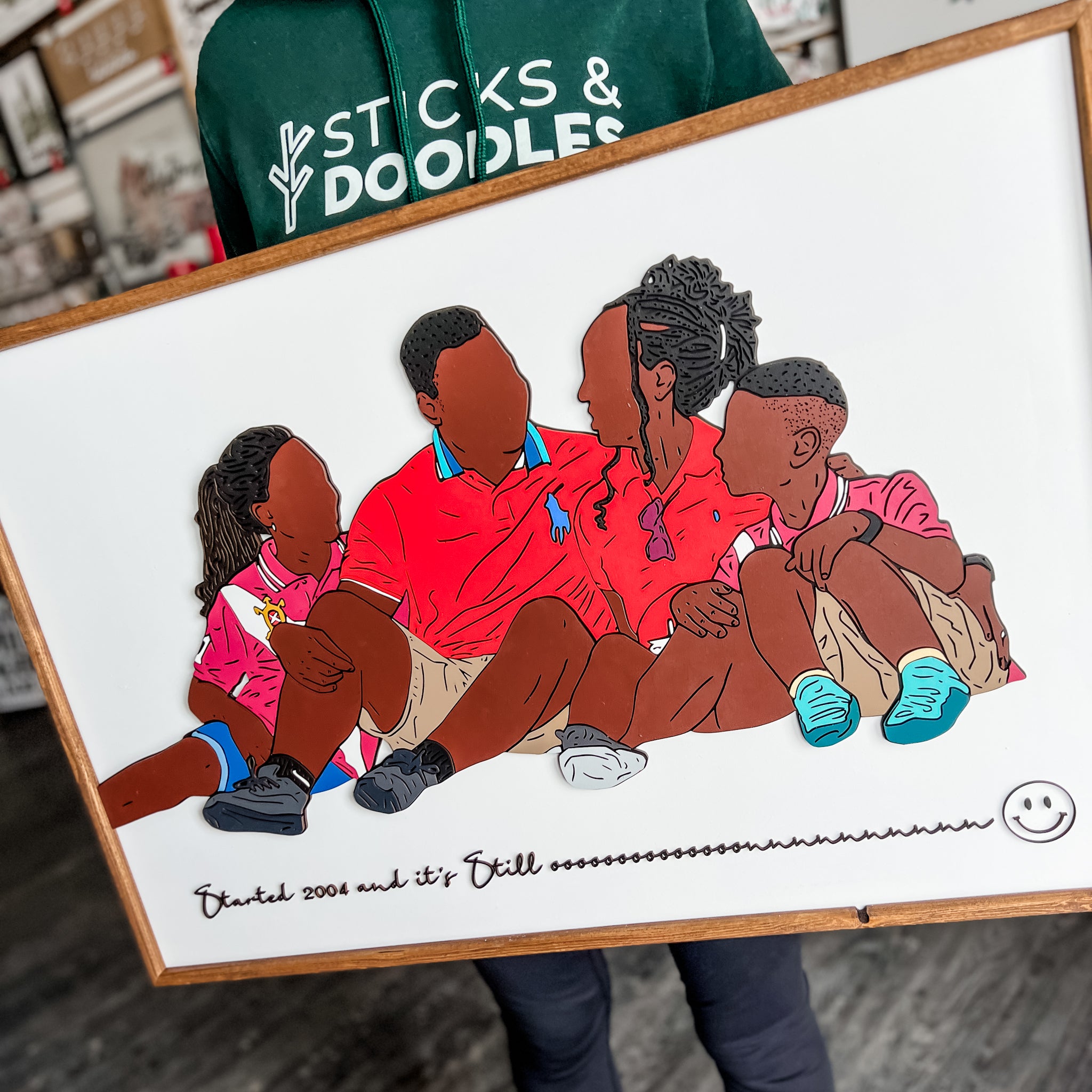 Custom Hand-Drawn Family and Friends Photo Artwork