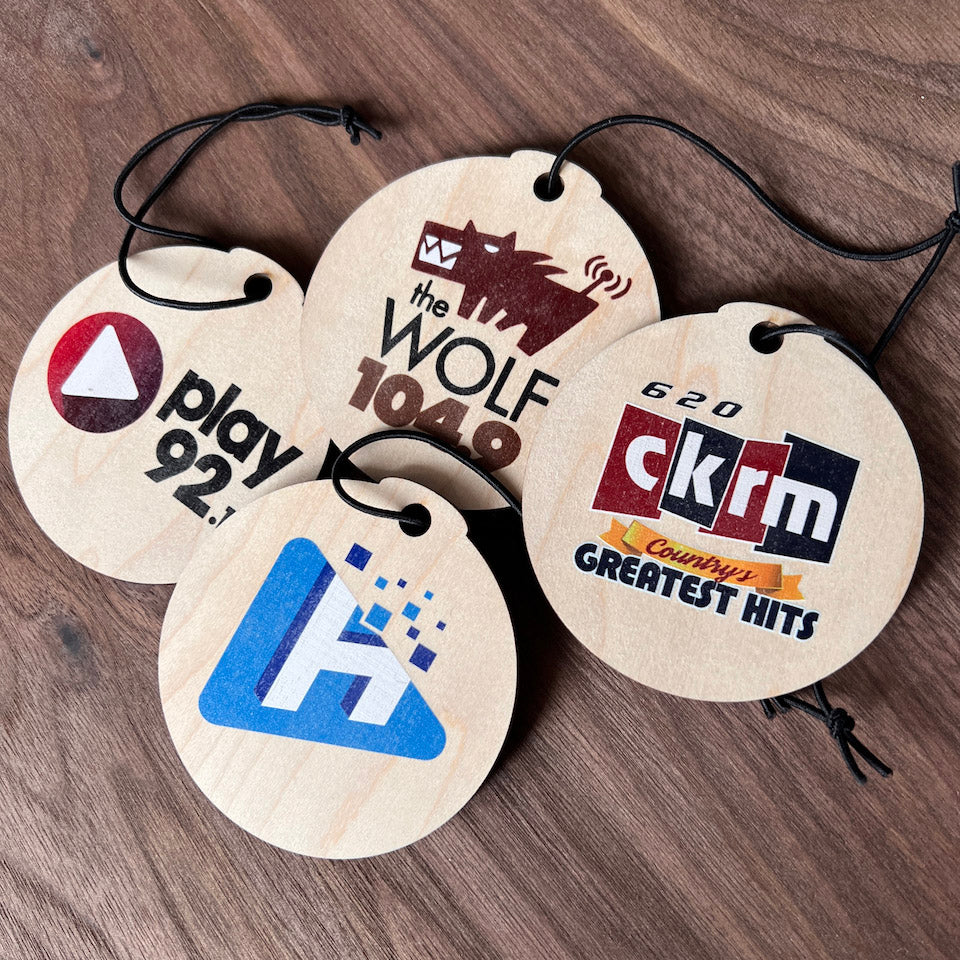 Group Order: Printed Company Logo • Wood or Acrylic Ornaments • Corporate Gifts