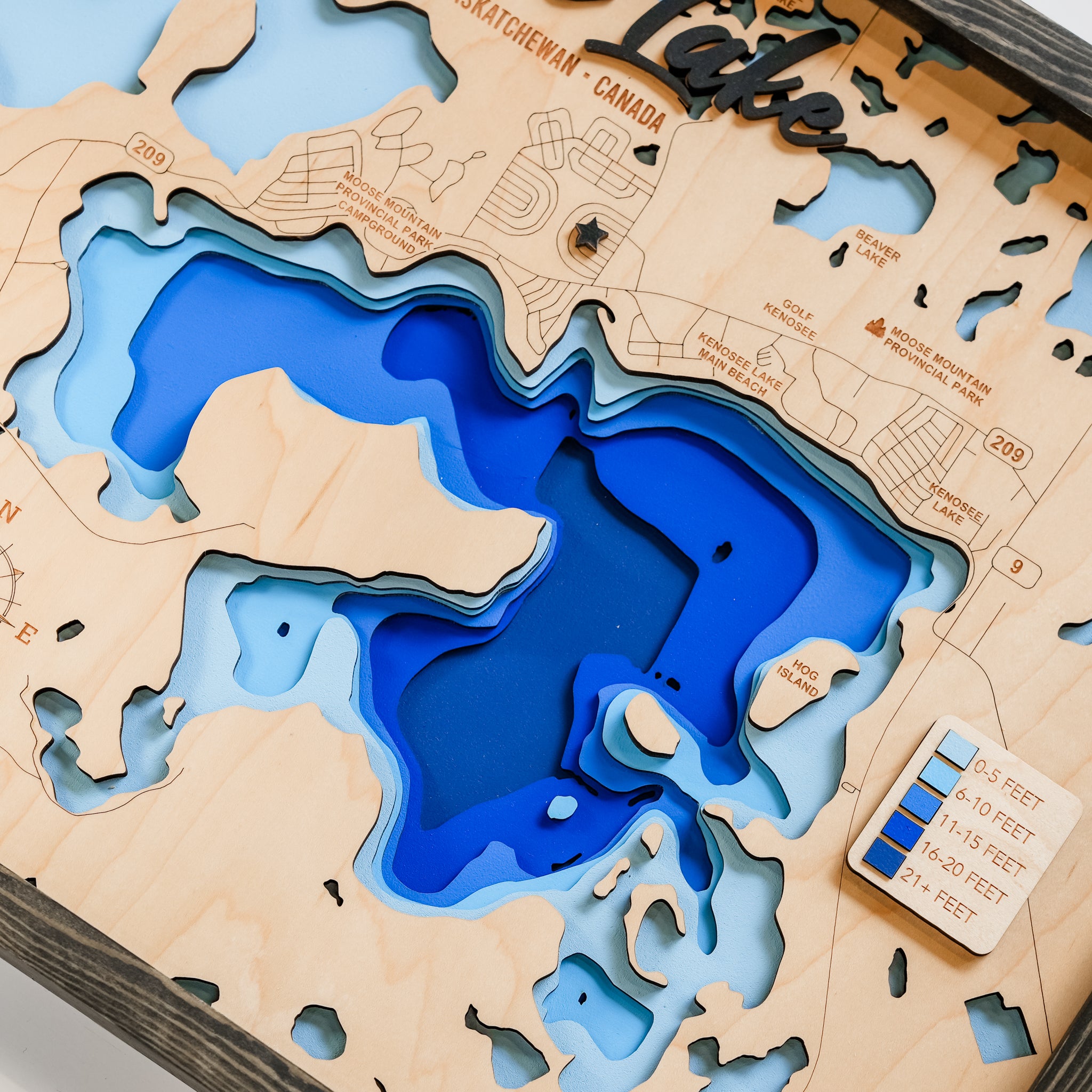 Custom 3D Wood Lake Map