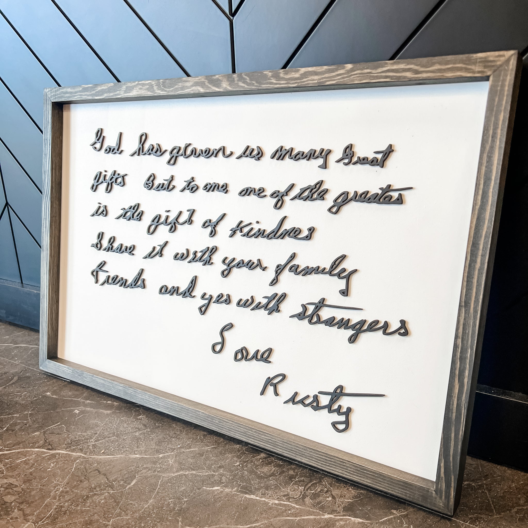 Custom Handwriting Photo Artwork