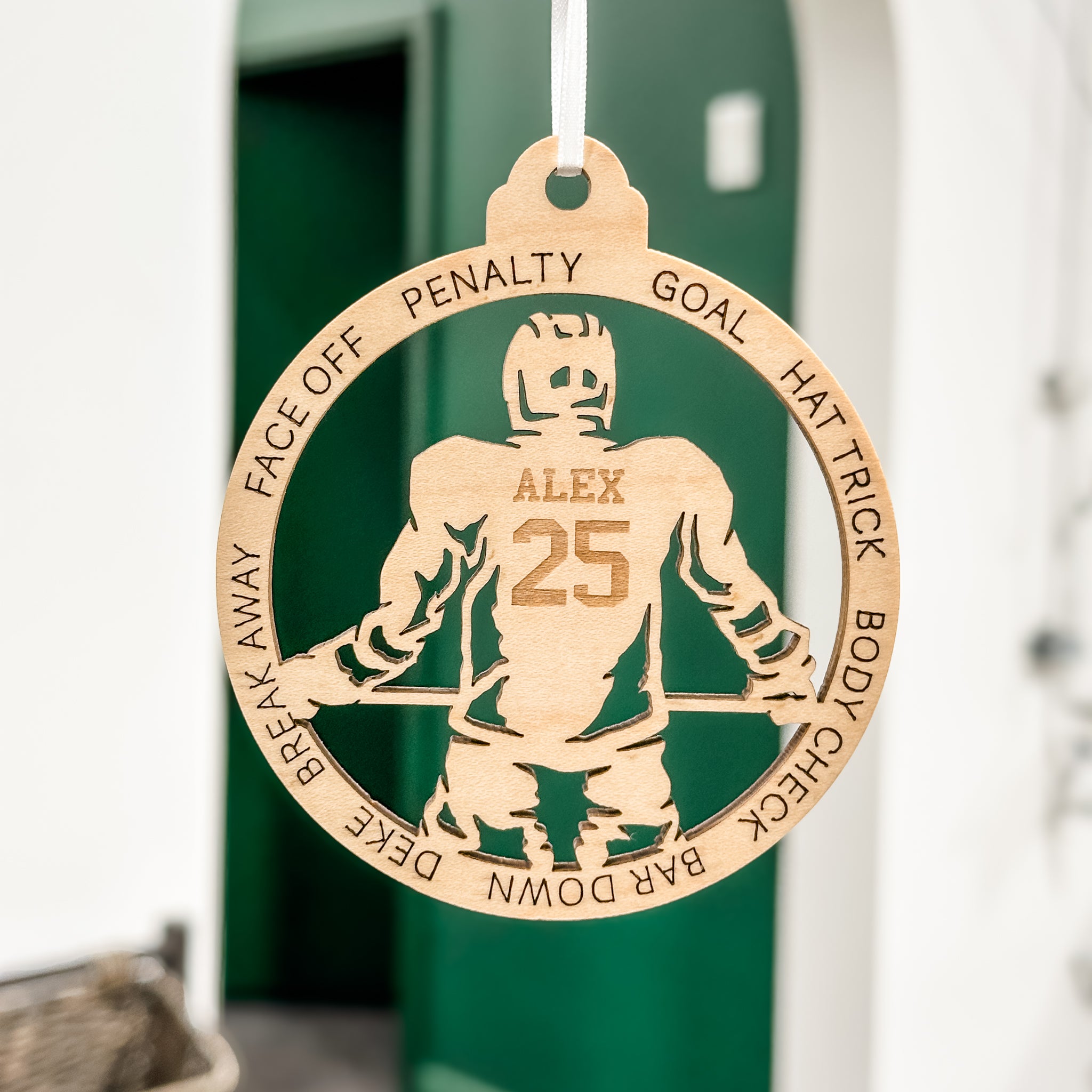 Personalized Hockey Player • Ornament, Magnet, Medal, or Mini Sign • For Your Next Great One