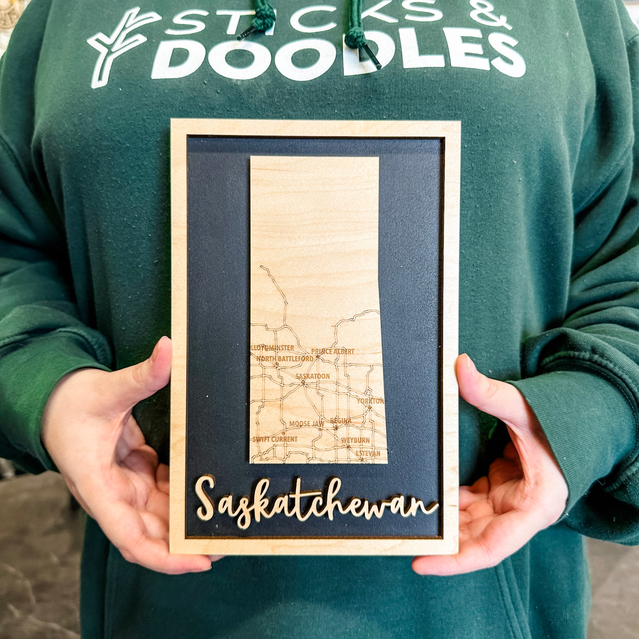 Saskatchewan Map | 3D Wood Mini Sign