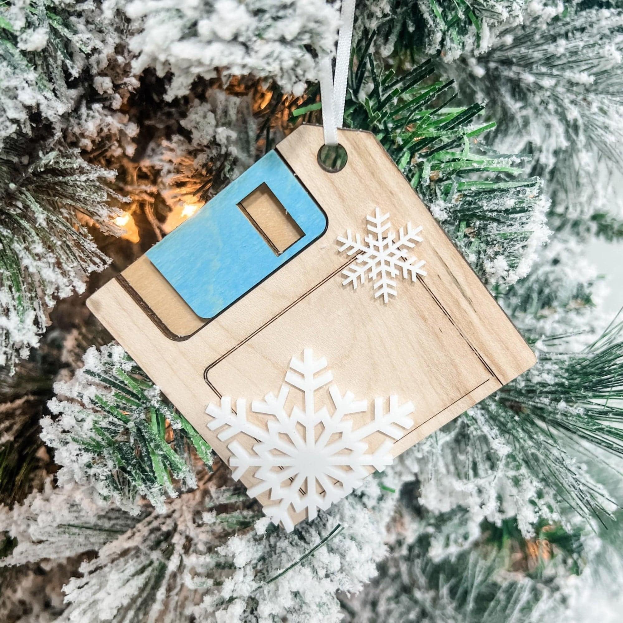 90s Retro Floppy Disk, Cassette Tape, Pocket Game • 3D Wood & Acrylic Ornaments