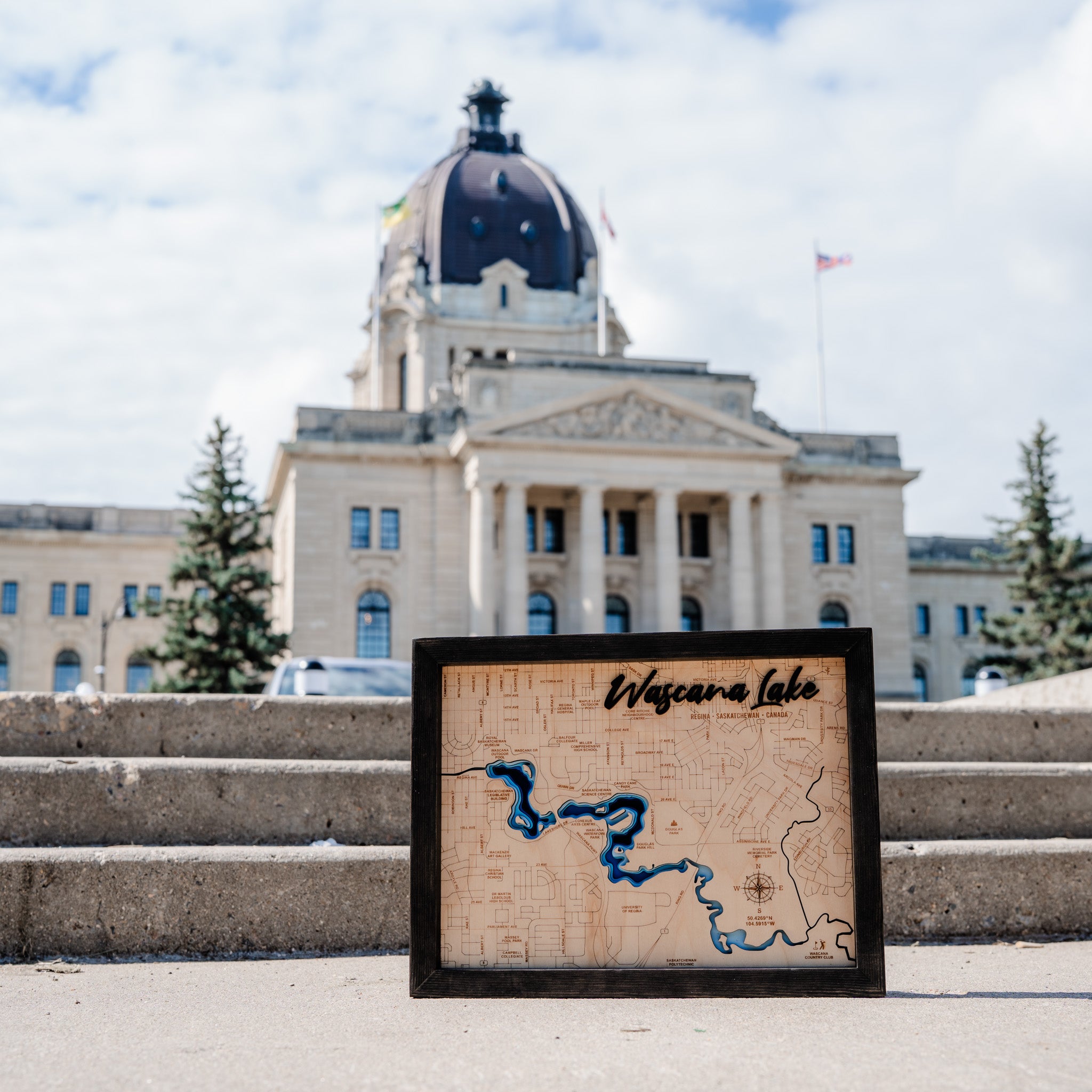 Wascana Lake 3D Wood Map