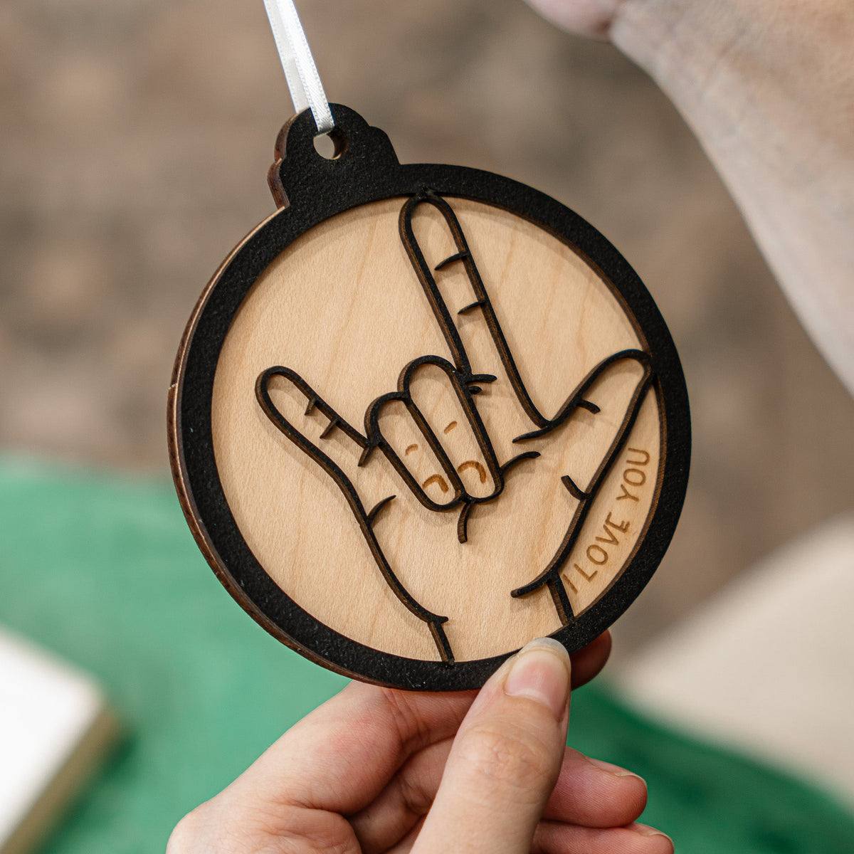 ASL I Love You Ornament
