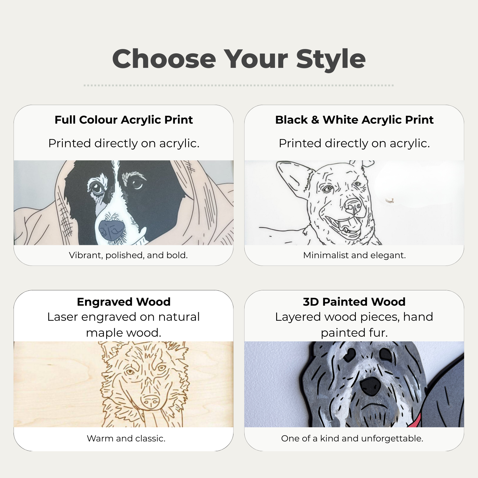 Custom Hand-Drawn Pet Photo Artwork