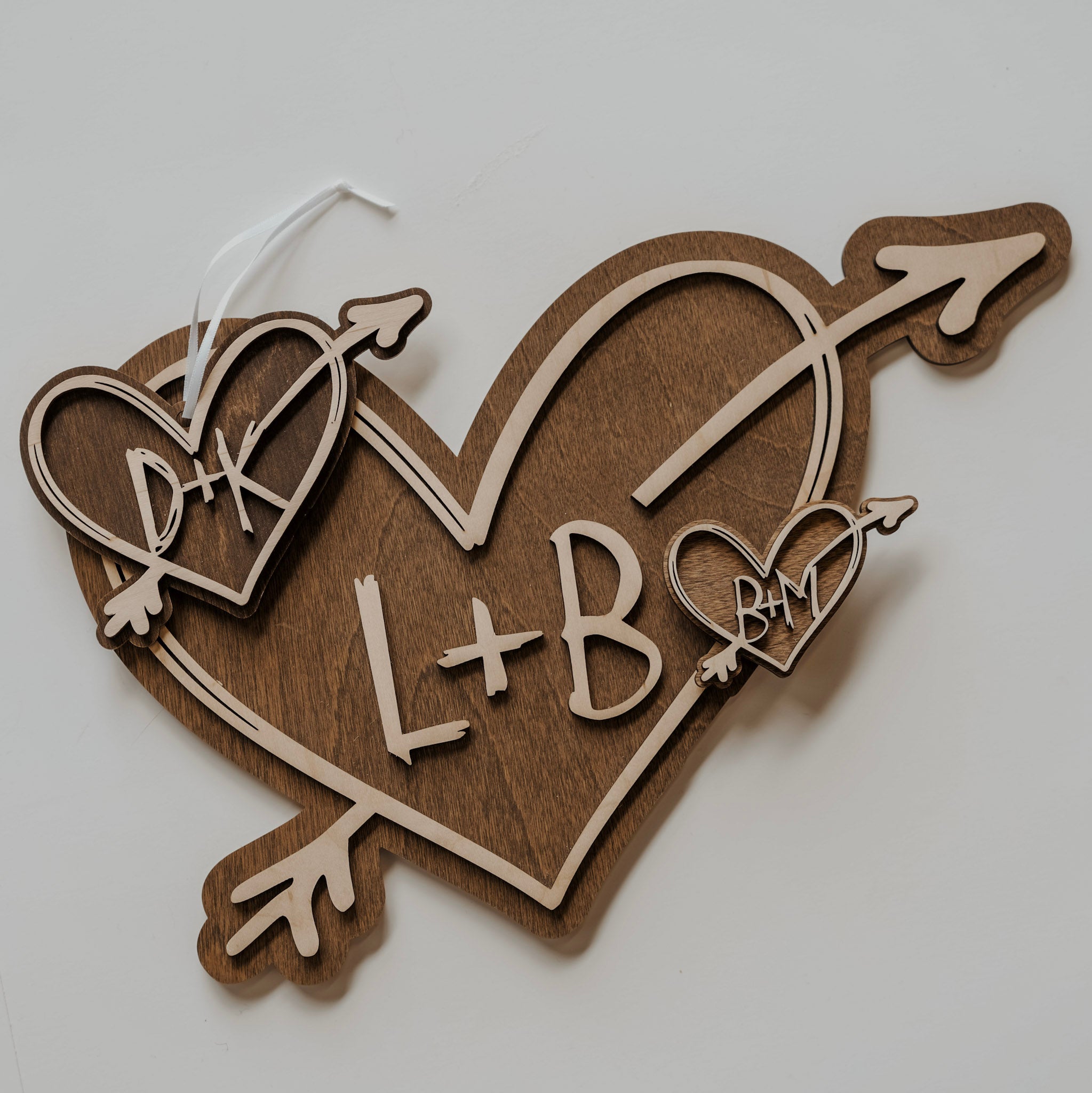 The Carved Heart Collection • Personalized Wood Ornament, Magnet, or Mini Sign • For Couples and Anniversaries
