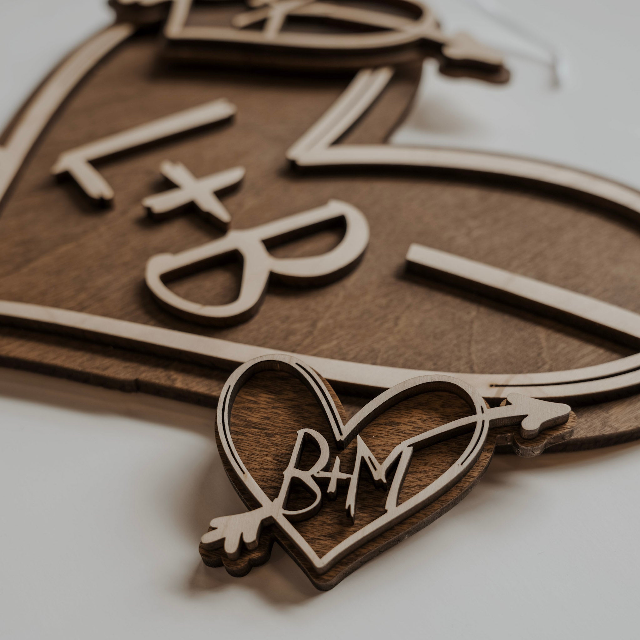 The Carved Heart Collection • Personalized Wood Ornament, Magnet, or Mini Sign • For Couples and Anniversaries