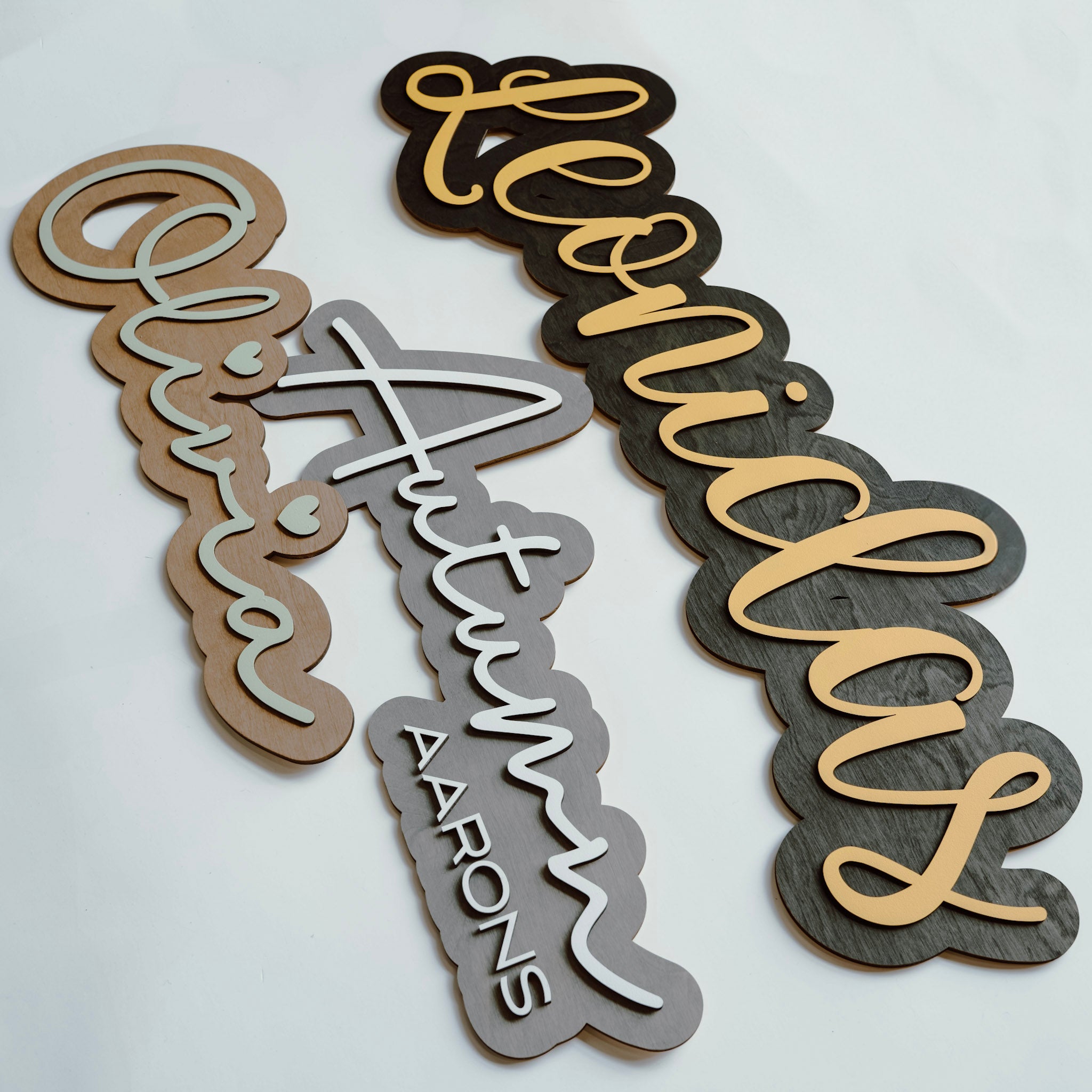 Floating Nursery Name • Personalized Wood Sign • For Kids & Nurseries