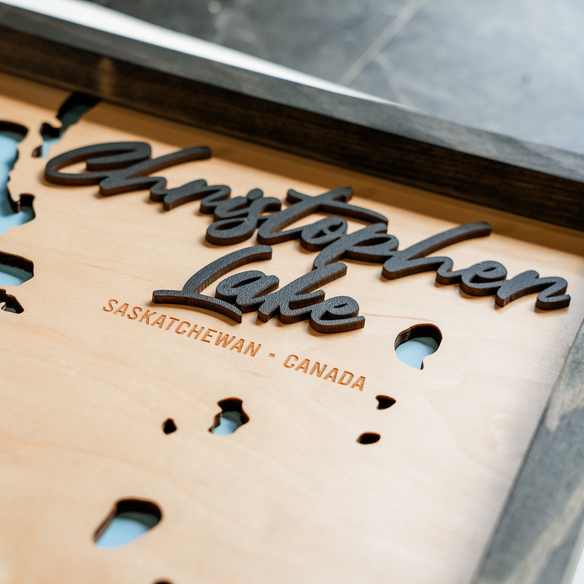 Christopher Lake Map • Bathymetric Layered Wood Depth Map • For Lake Lovers