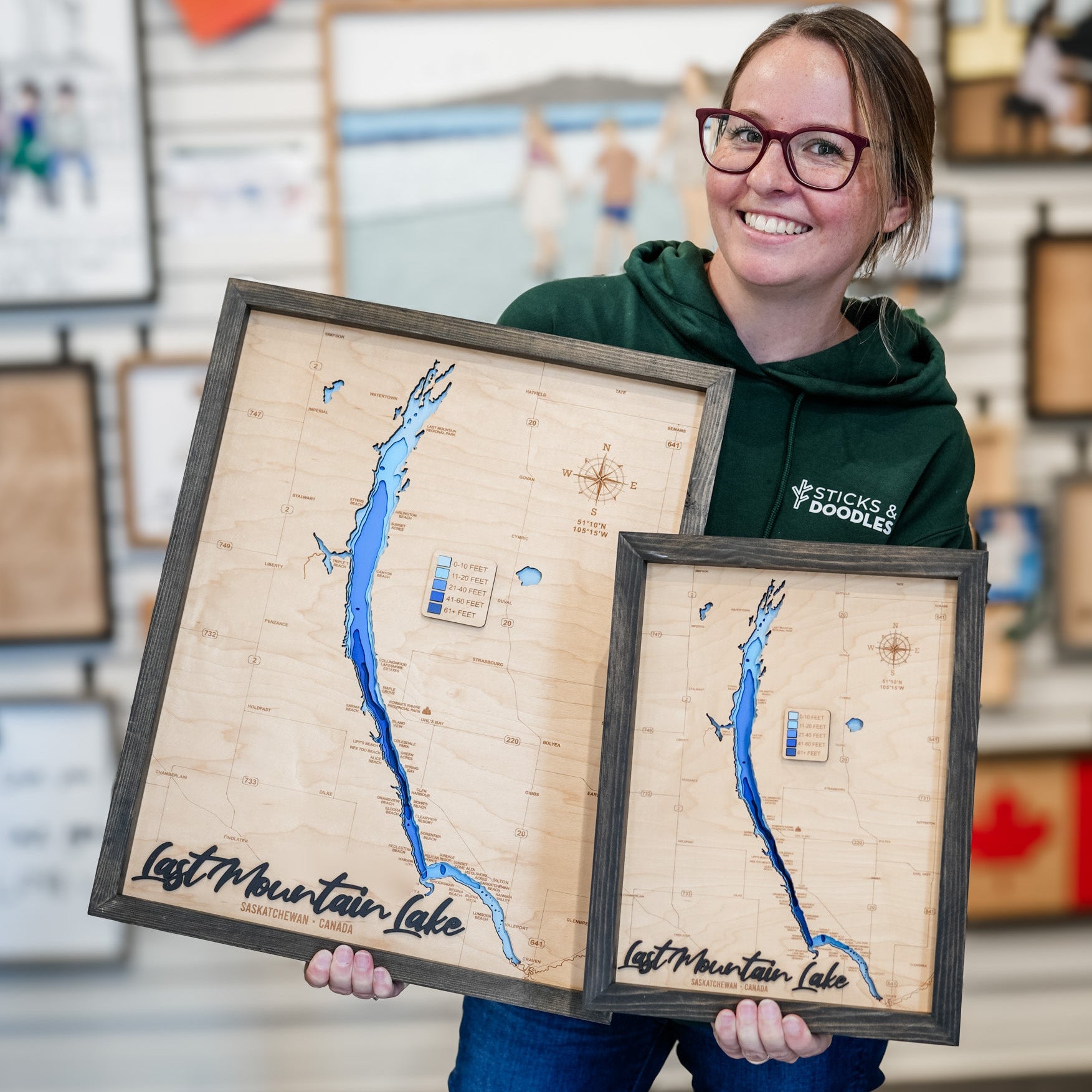 Last Mountain Lake 3D Wood Map