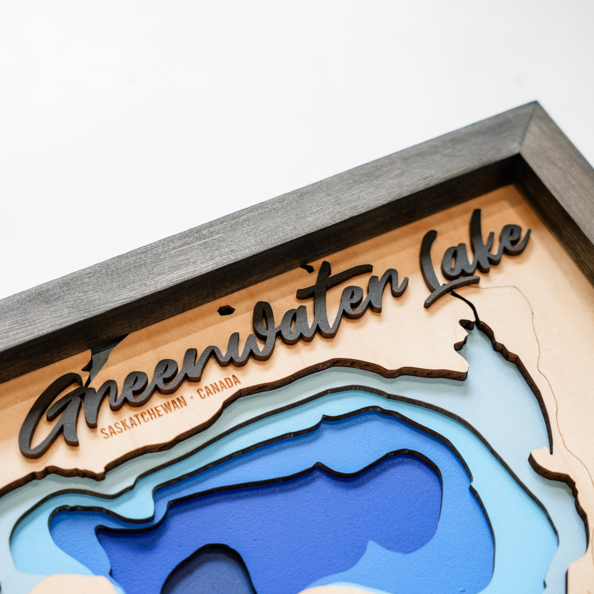 Greenwater Lake Map • Bathymetric Layered Wood Depth Map • For Lake Lovers